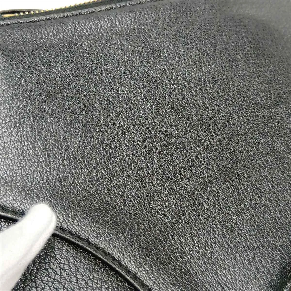 Saddle Pouch Rodeo Leather Shoulder Bag Black — view 8