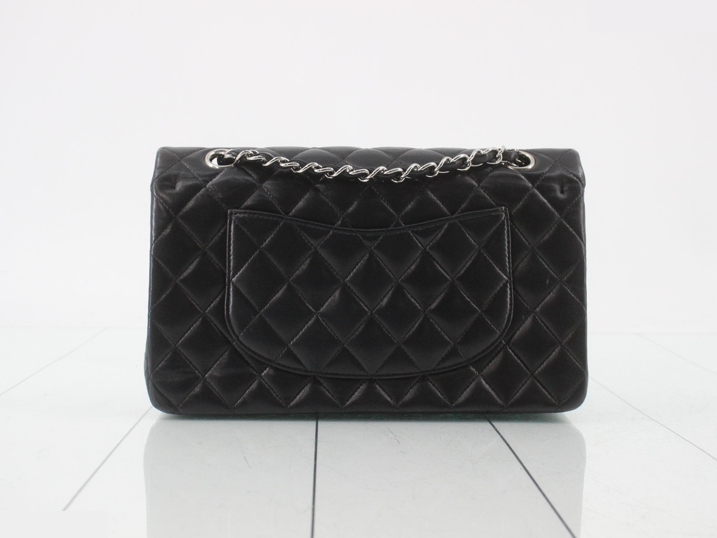 Matelassé Chain Shoulder Bag, Black — view 2