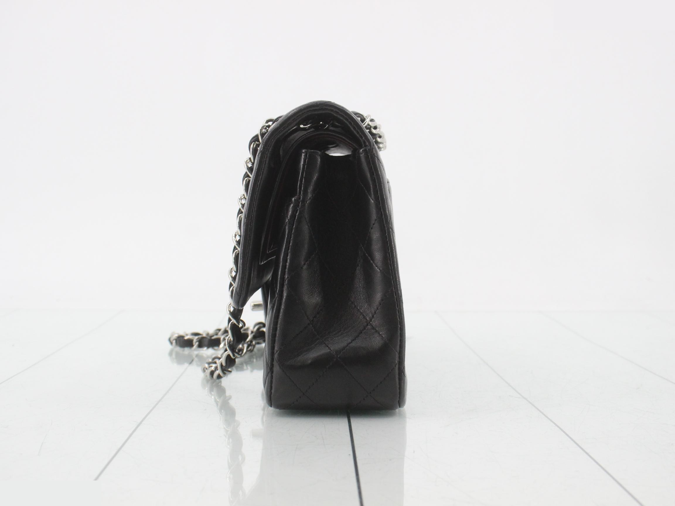 Matelassé Chain Shoulder Bag, Black — view 3