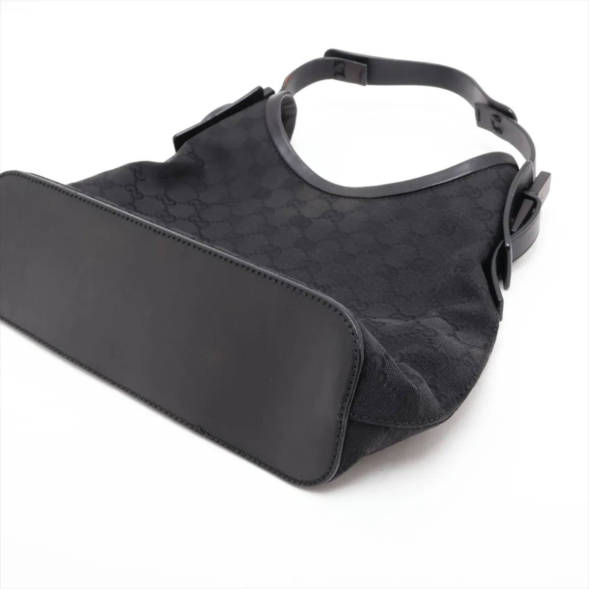 GG Canvas x Leather Shoulder Bag Black 107752 — view 3
