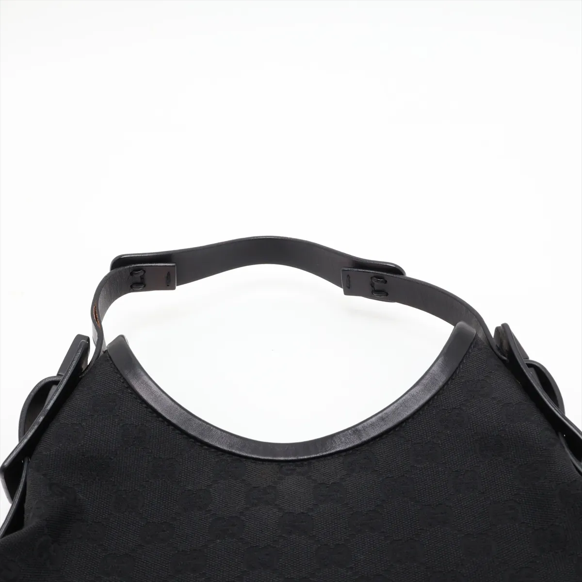 GG Canvas x Leather Shoulder Bag Black 107752 — view 6