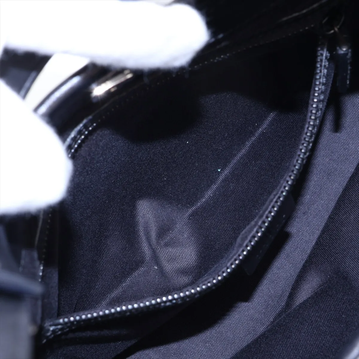GG Canvas x Leather Shoulder Bag Black 107752 — view 8