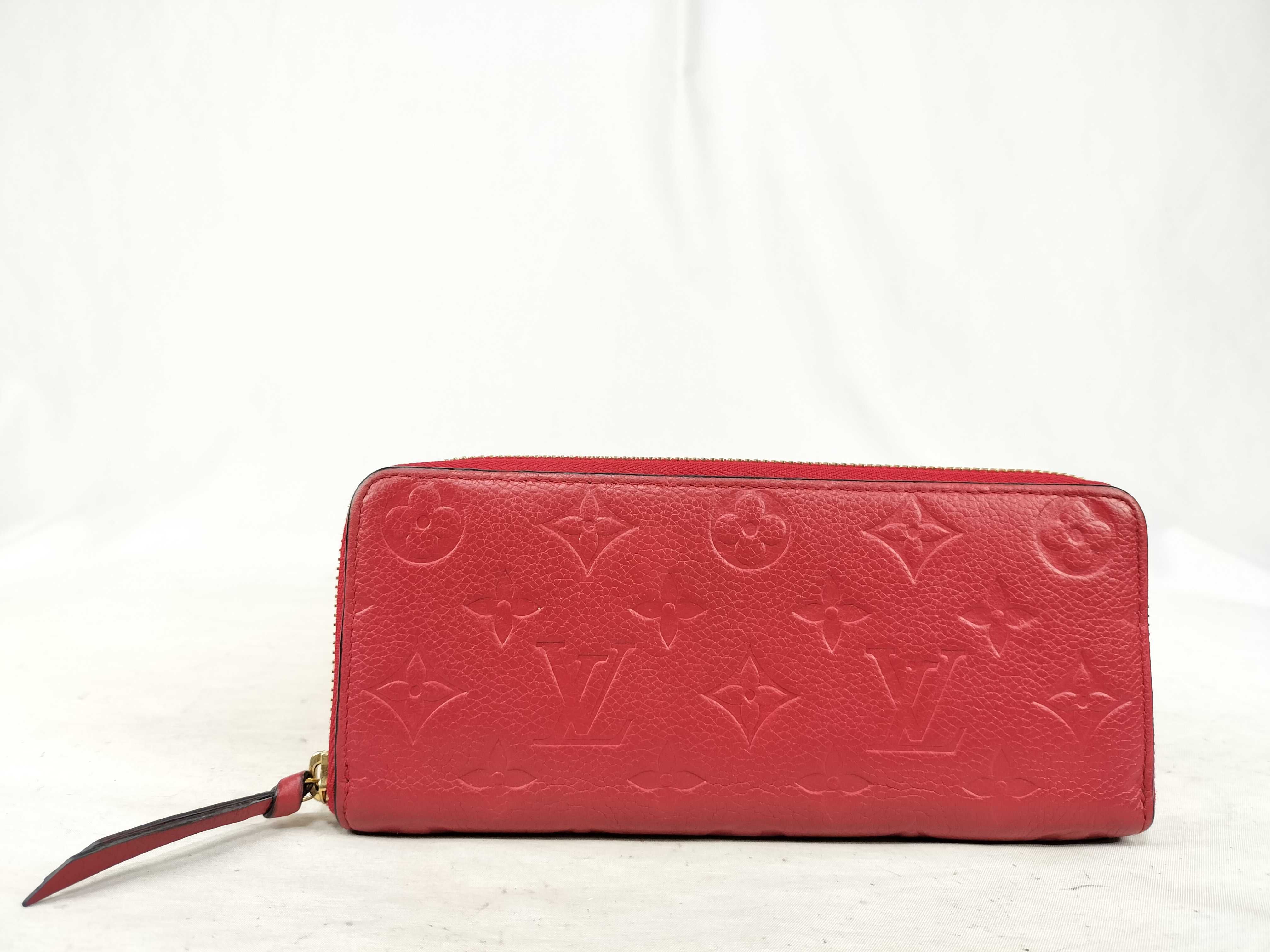 Monogram Empreinte Louis Vuitton Empreinte Portefeuille Clemence Zippy Cerise Gold Hardware SP4167 Wallet