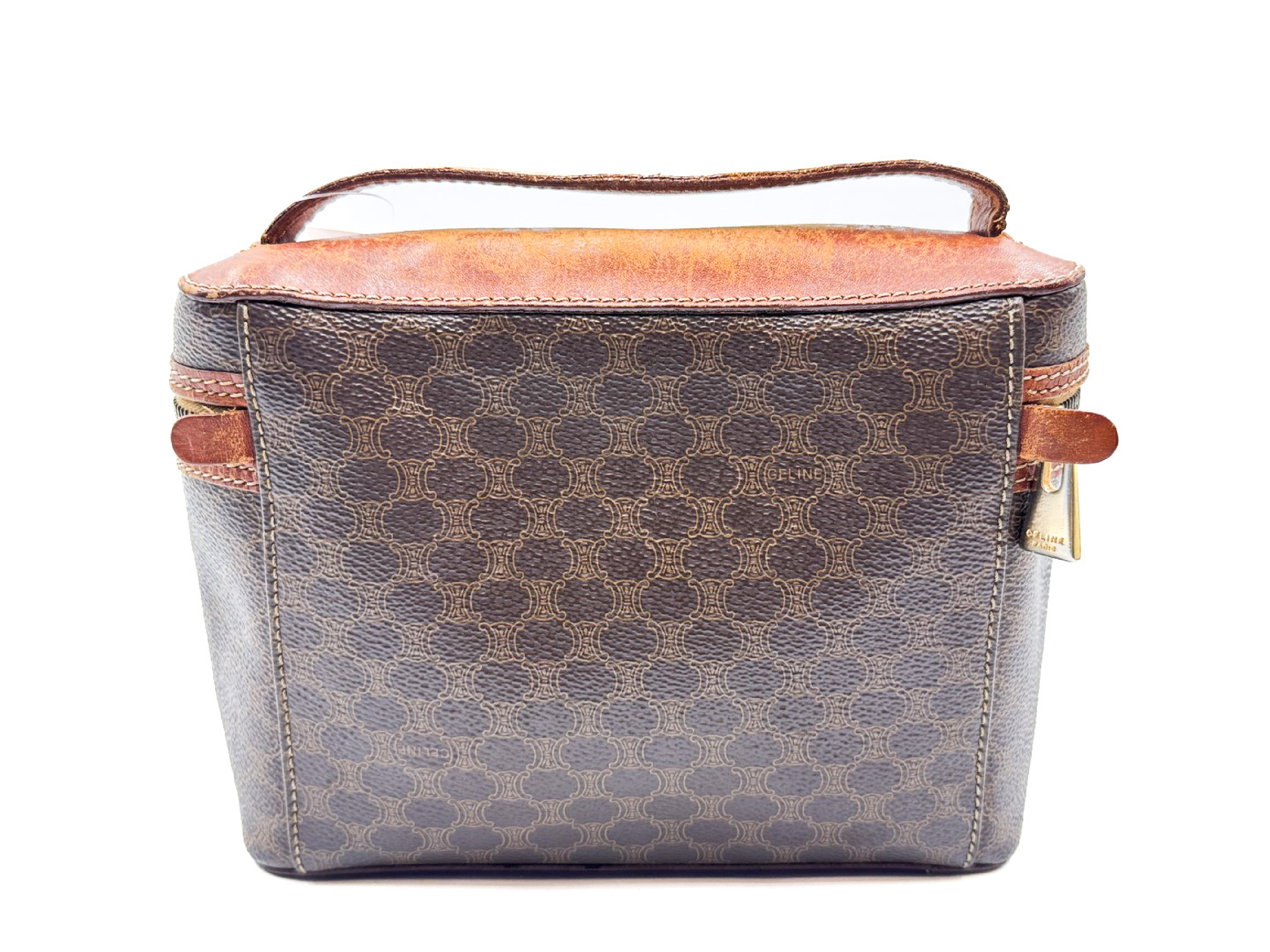 Macadam pattern gold hardware leather vanity handbag — view 2
