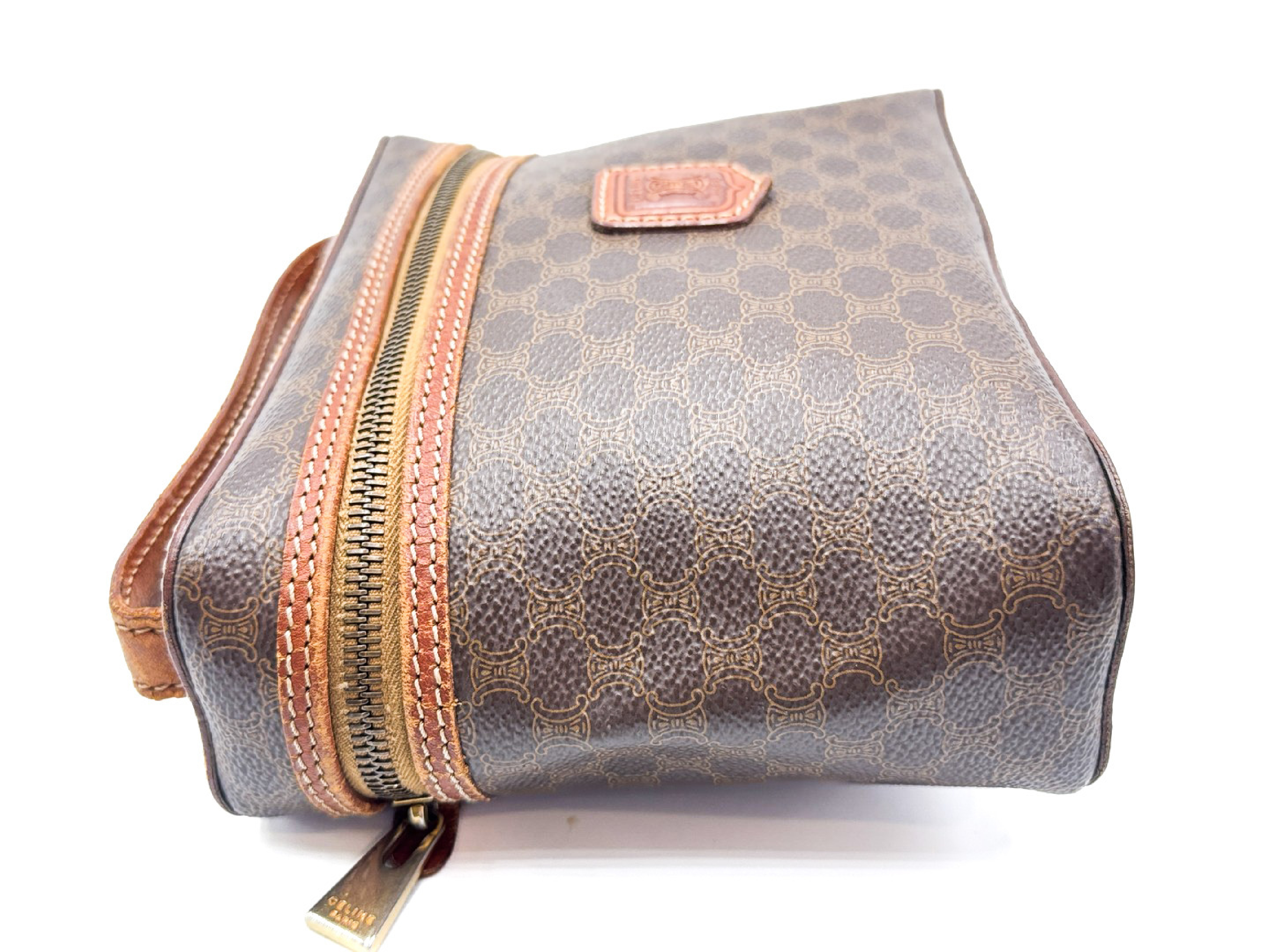 Macadam pattern gold hardware leather vanity handbag — view 6