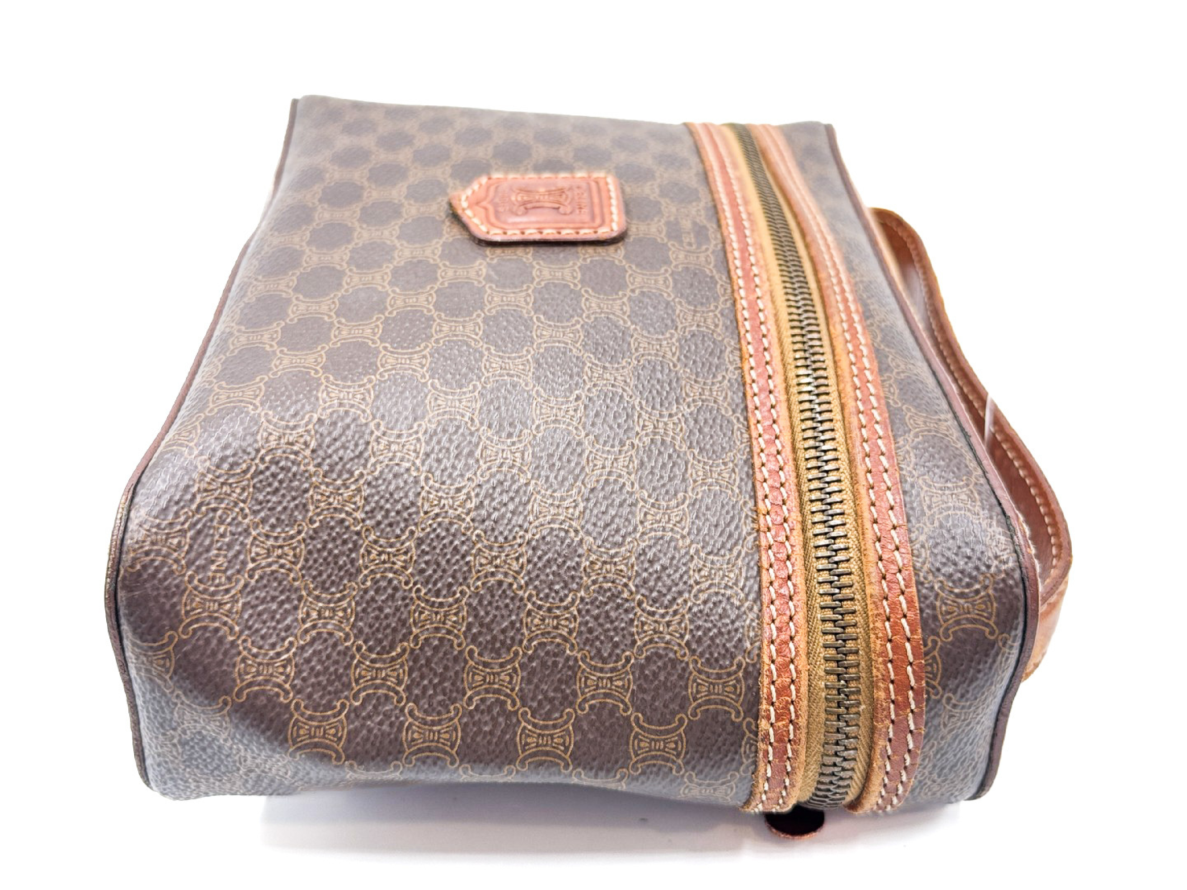 Macadam pattern gold hardware leather vanity handbag — view 7