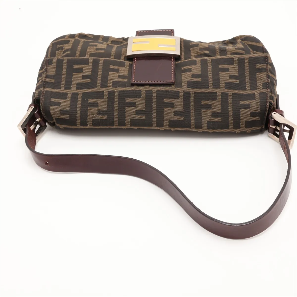 Zucca Mamma Bucket Canvas x Leather Shoulder Bag, Brown — view 5