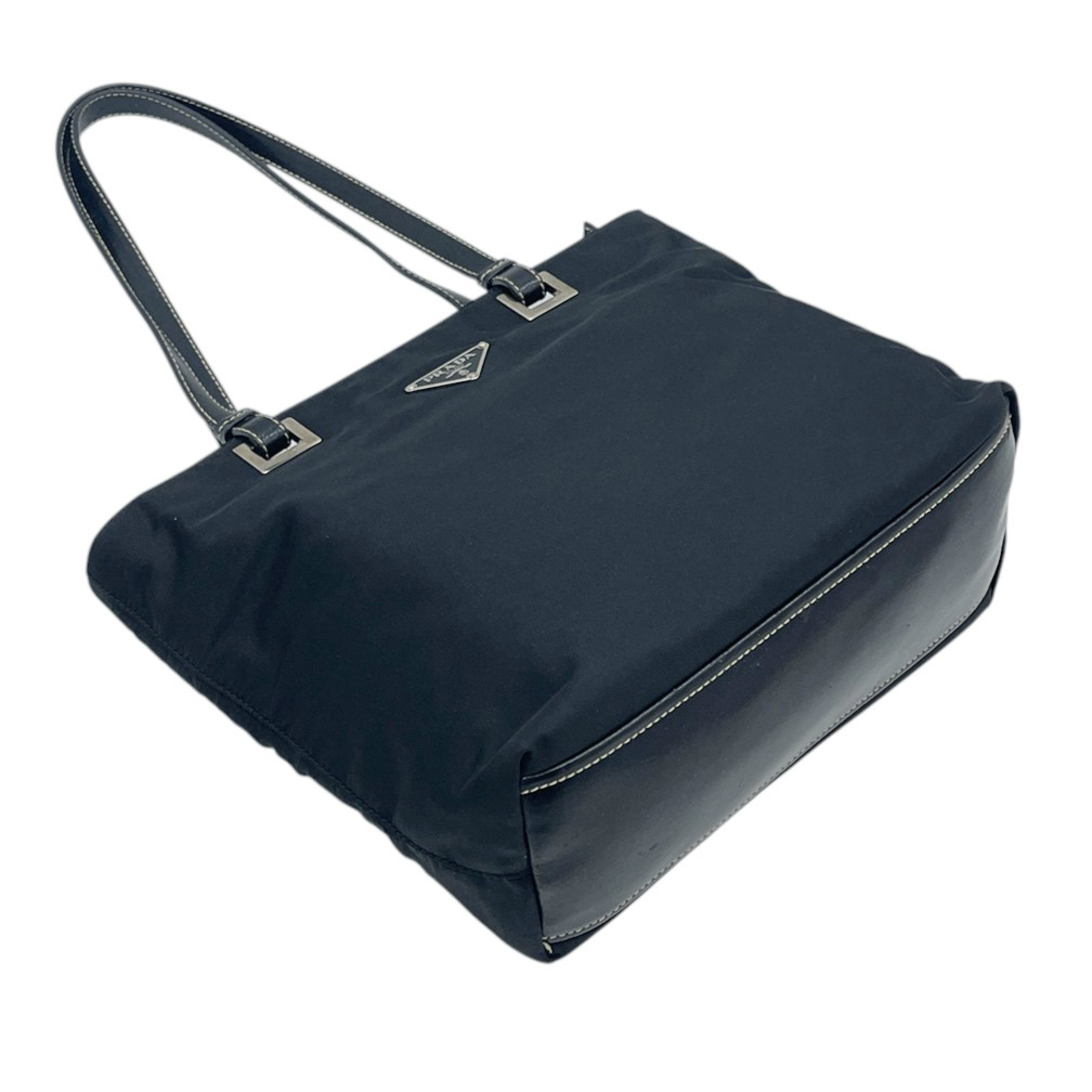 Tote Bag for Women, Zippered Shoulder Bag, Nylon, BR1166, Black Shoulder Bag — view 4