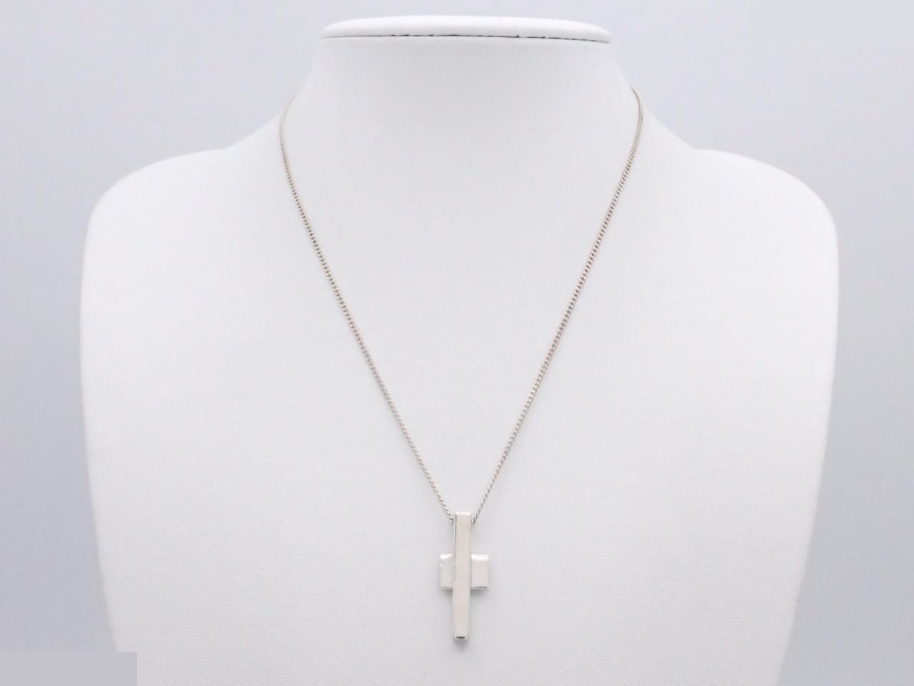 Ag925 cross necklace, pendant approximately 1 x 2.8 cm, 7.7 g — view 3
