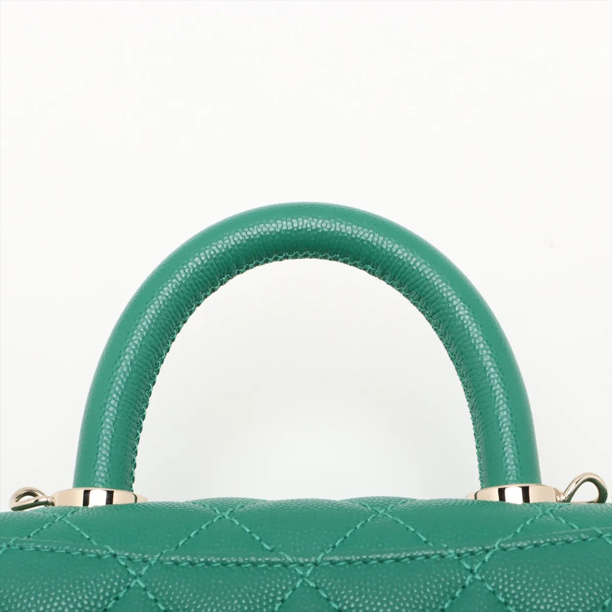 [Individually wrapped] Chanel Coco Handle 19 XXS Caviar Skin 2WAY Handbag Green Gold Hardware T6L16E6A Random Plate AS2215 — view 6
