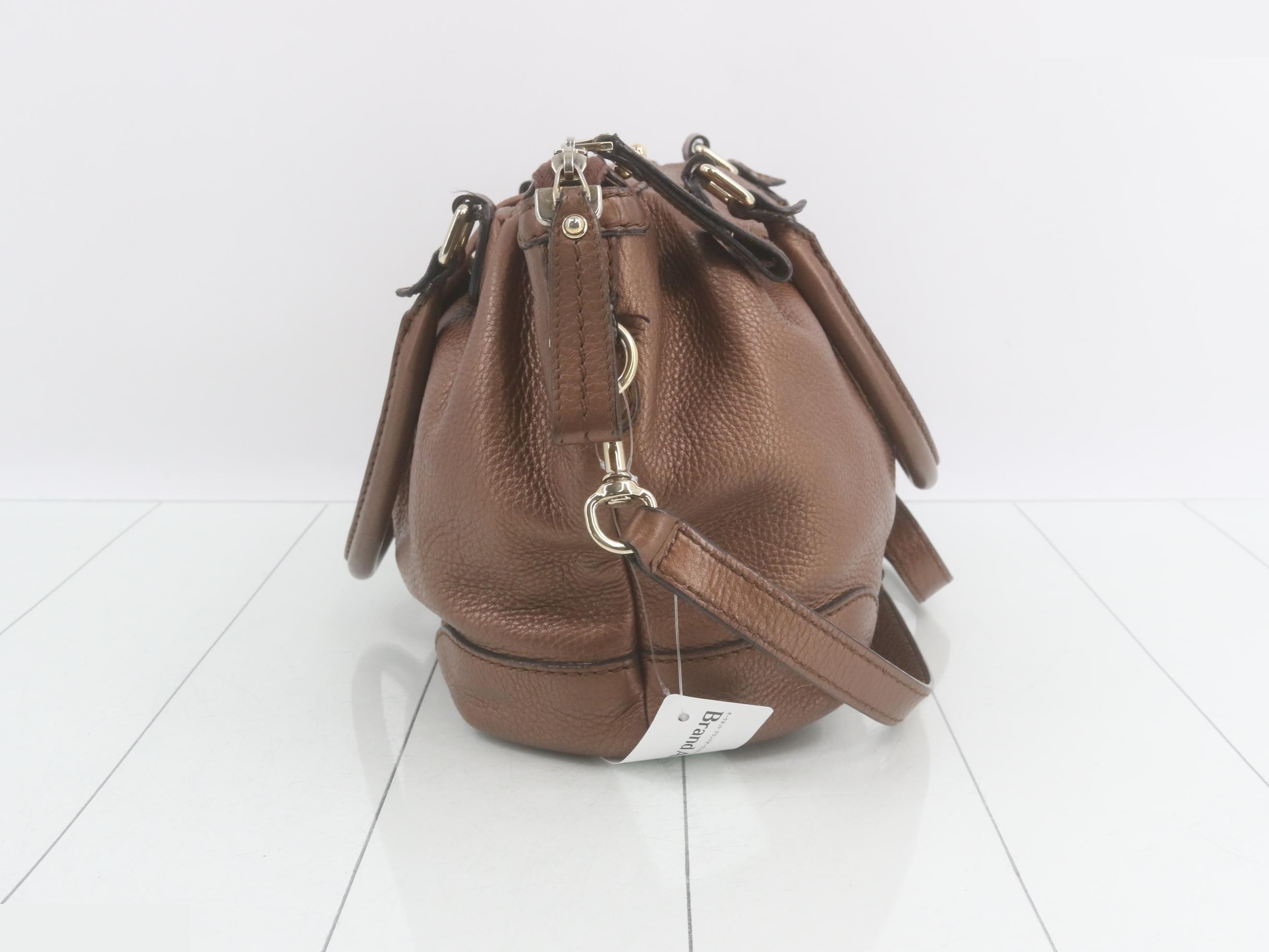 Sukey 247902 Leather 2-Way Handbag, Brown — view 3