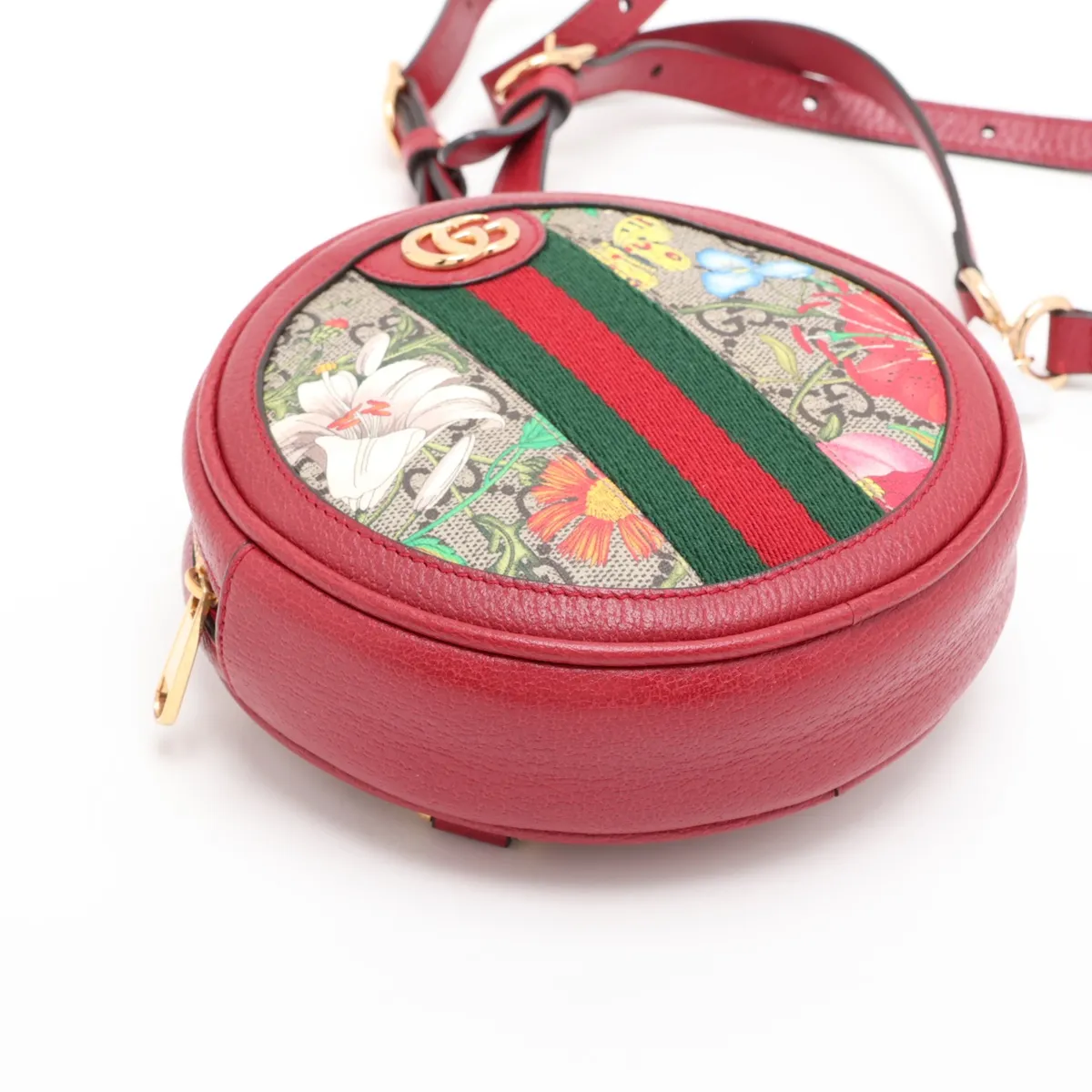 GG Flora 598661 PVC x Leather Backpack/Rucksack Red — view 4