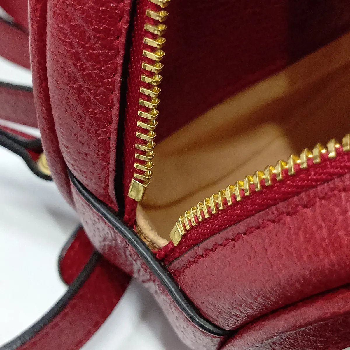GG Flora 598661 PVC x Leather Backpack/Rucksack Red — view 8