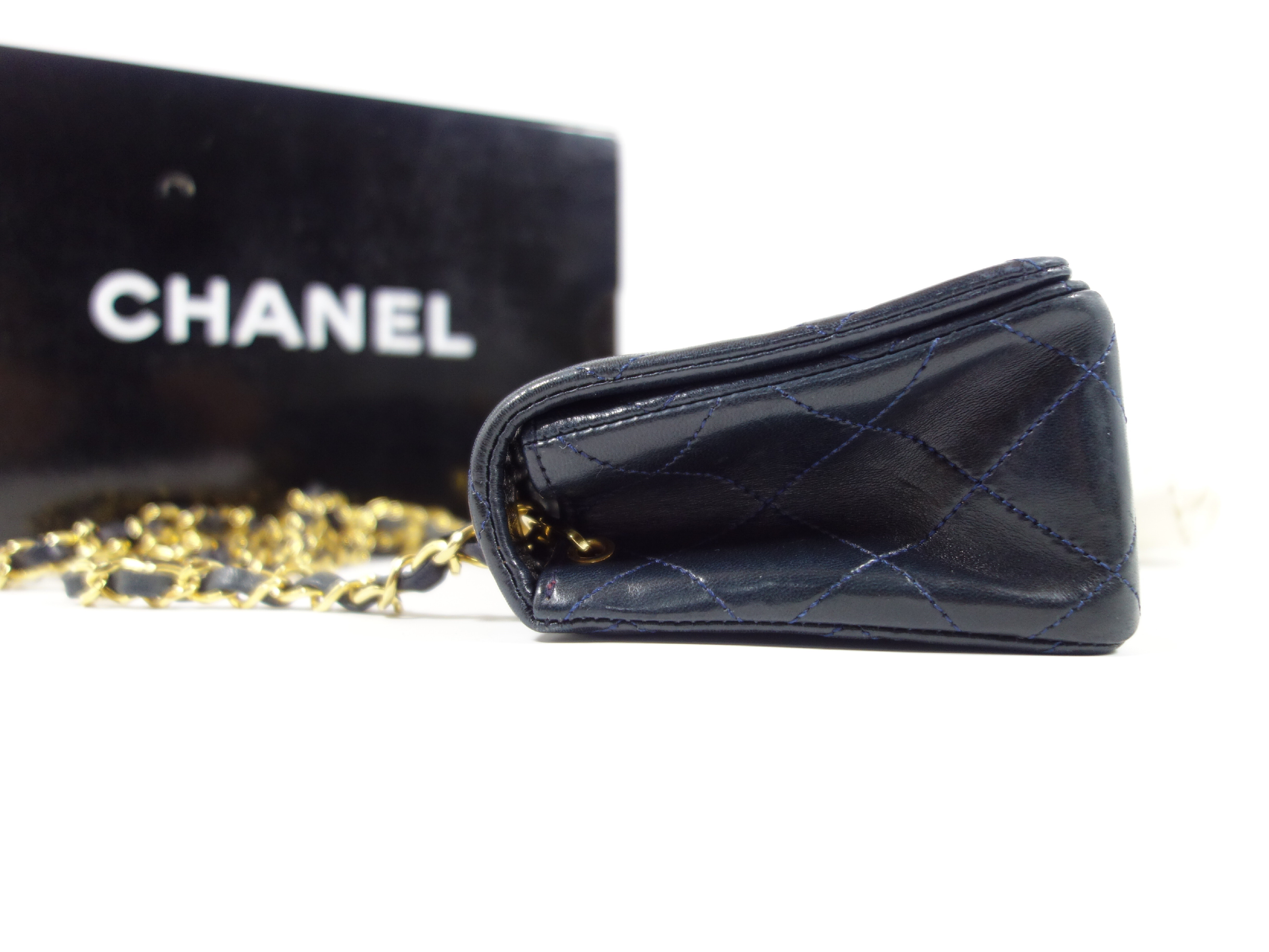 Lambskin Navy Shoulder Bag — view 3