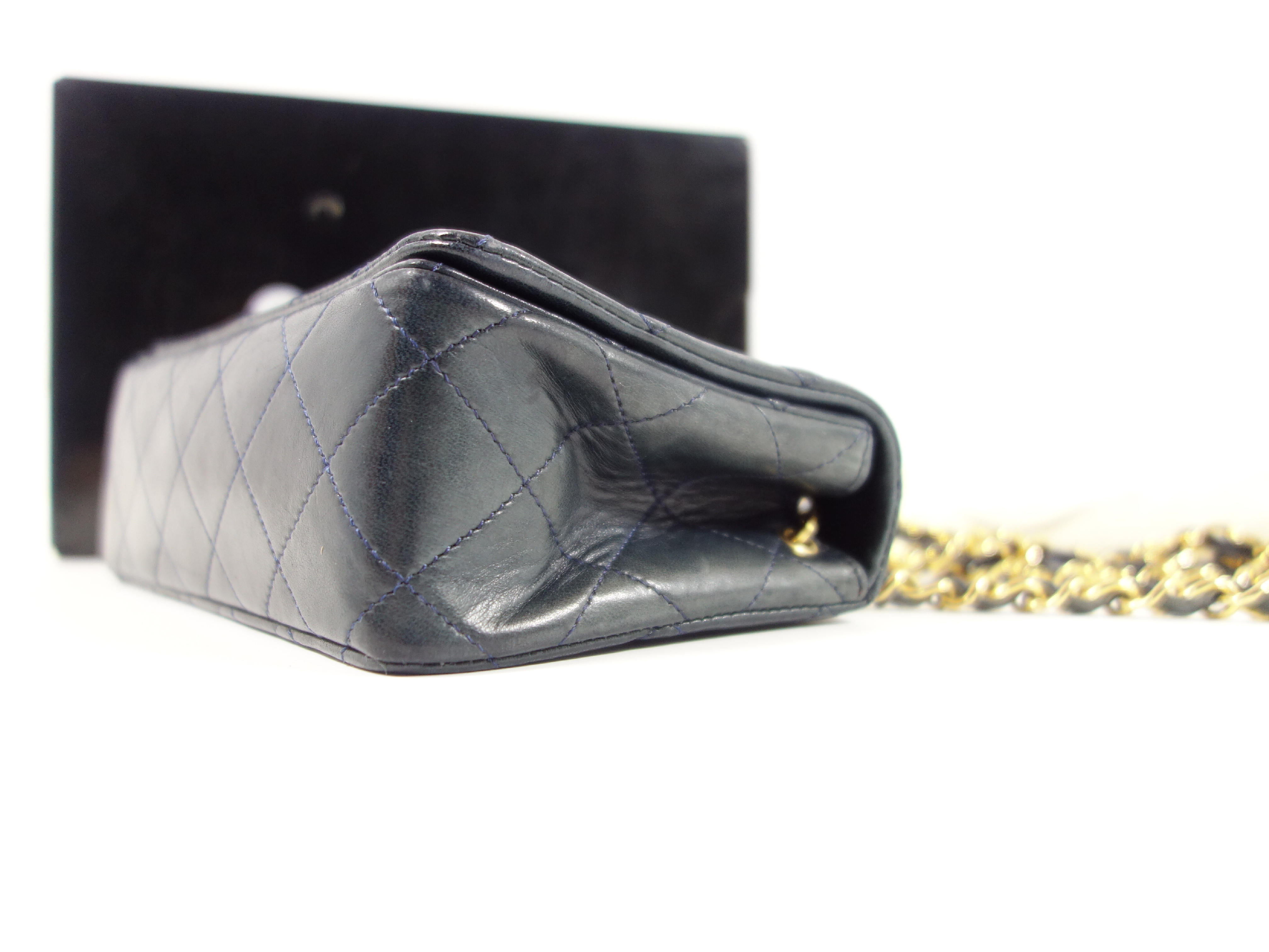 Lambskin Navy Shoulder Bag — view 4