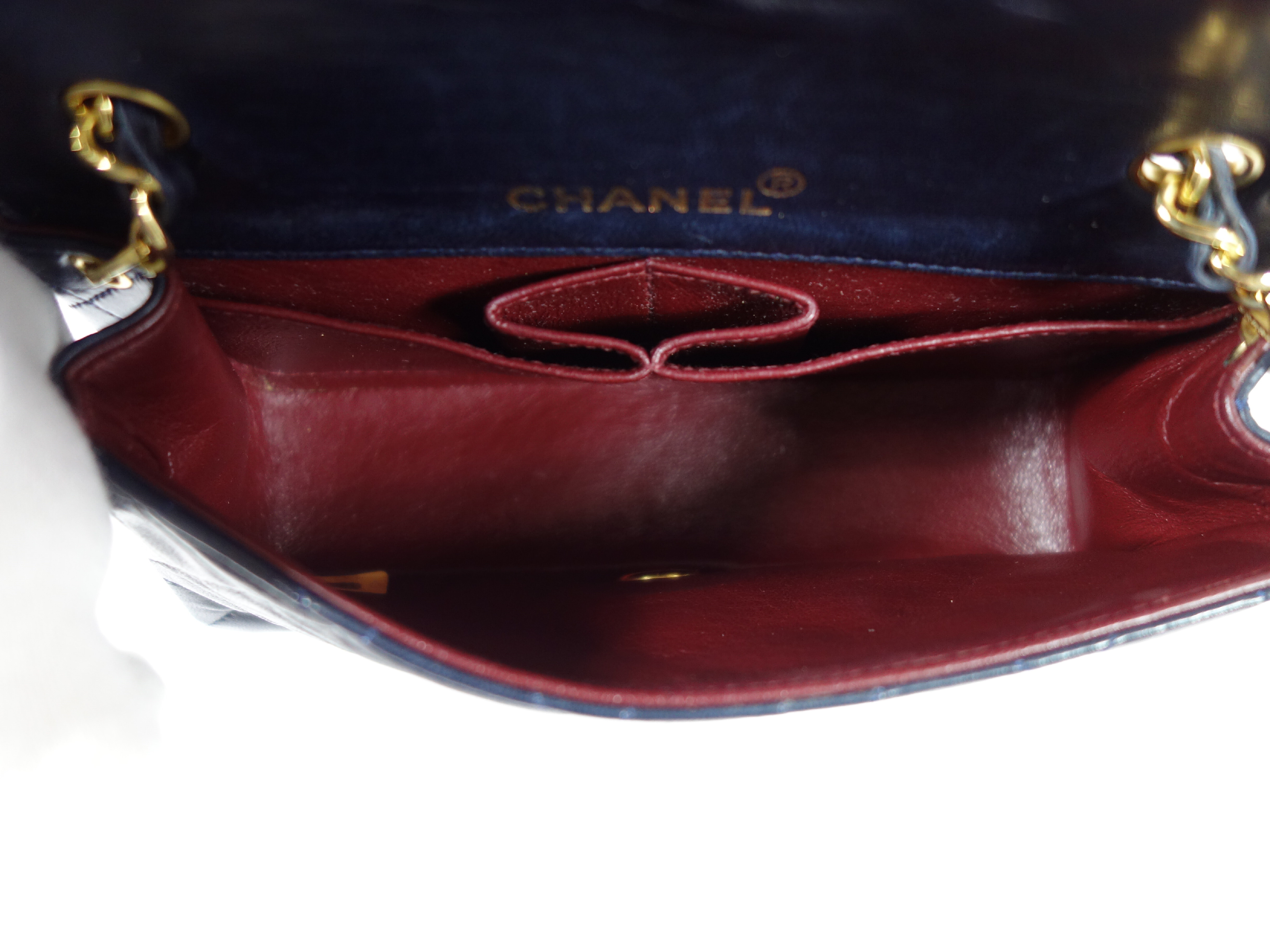 Lambskin Navy Shoulder Bag — view 9