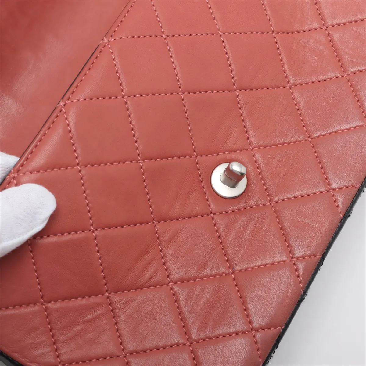 Matelasse Lambskin Single Flap Single Chain Bag Black x Pink Silver Hardware 6321608 6th Series — view 11
