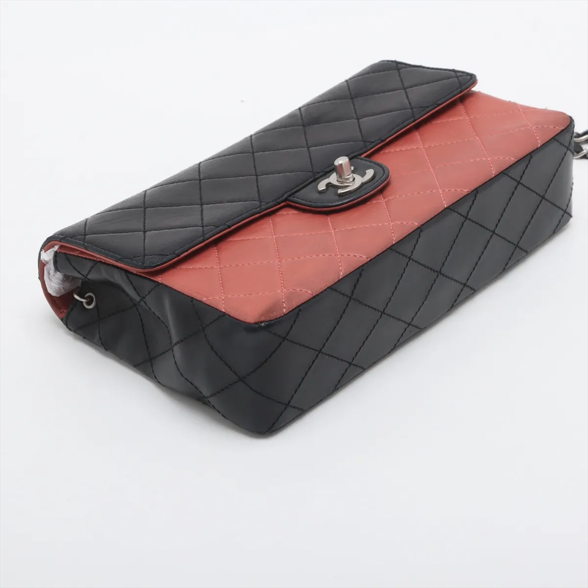 Matelasse Lambskin Single Flap Single Chain Bag Black x Pink Silver Hardware 6321608 6th Series — view 4