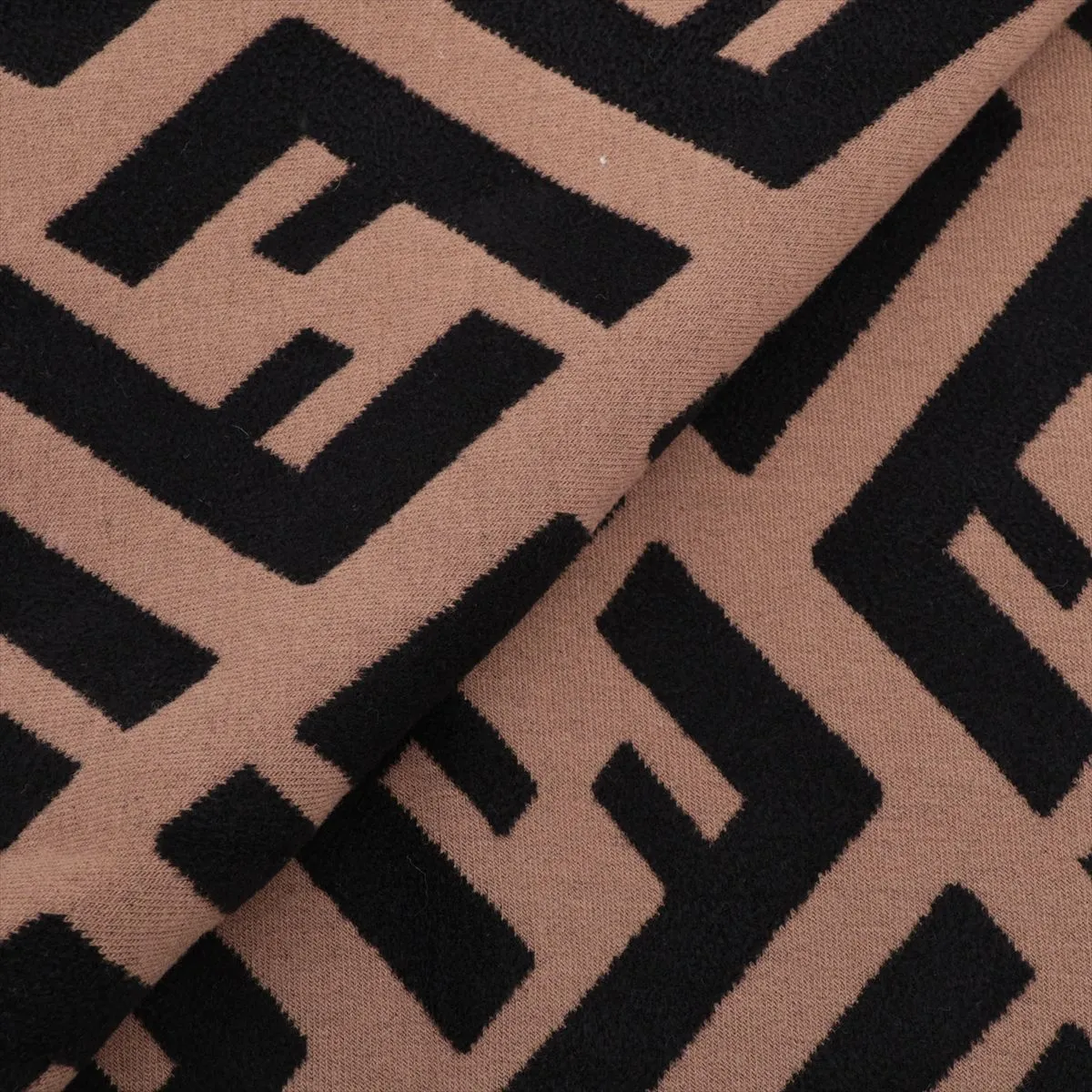 FXT251 Zucca Scarf, Rayon x Nylon x Wool, Beige x Black, — view 2