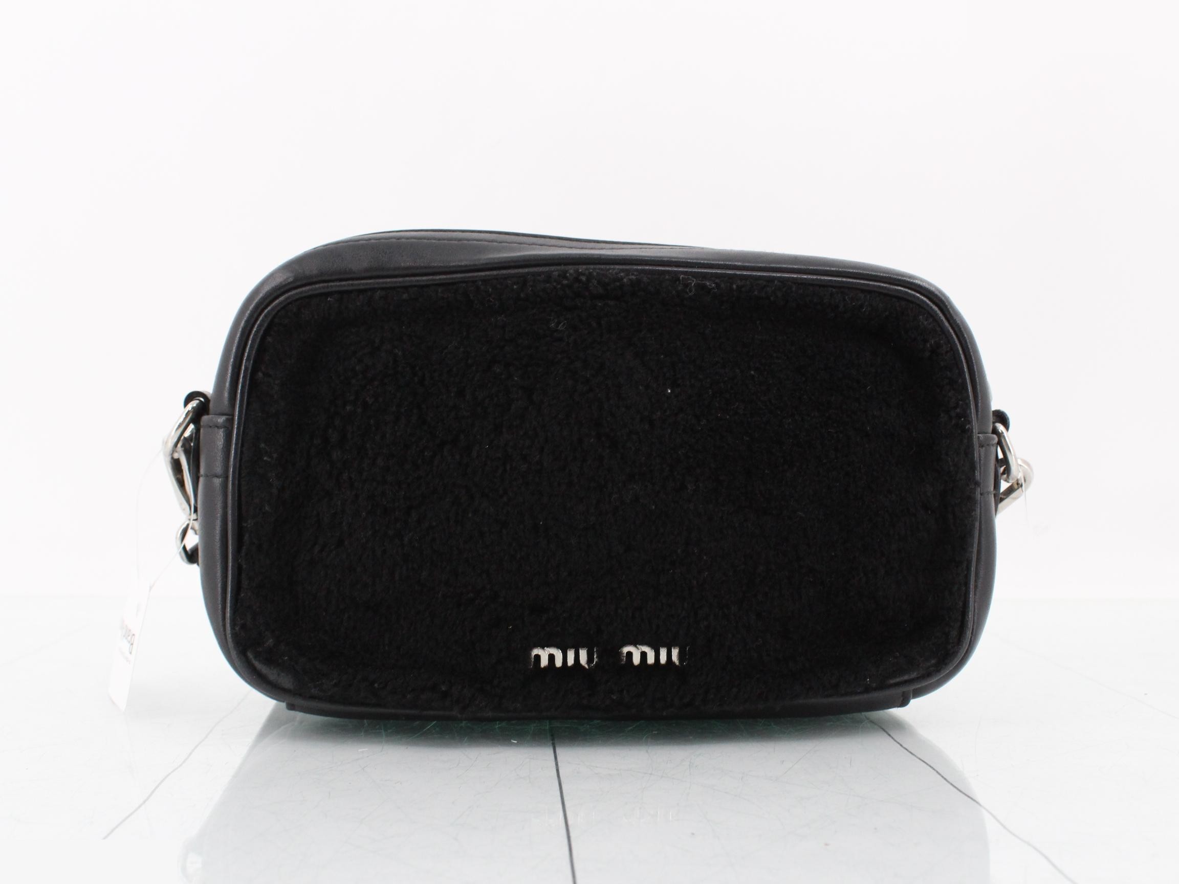 Shoulder bag, black, boa/leather — view 2