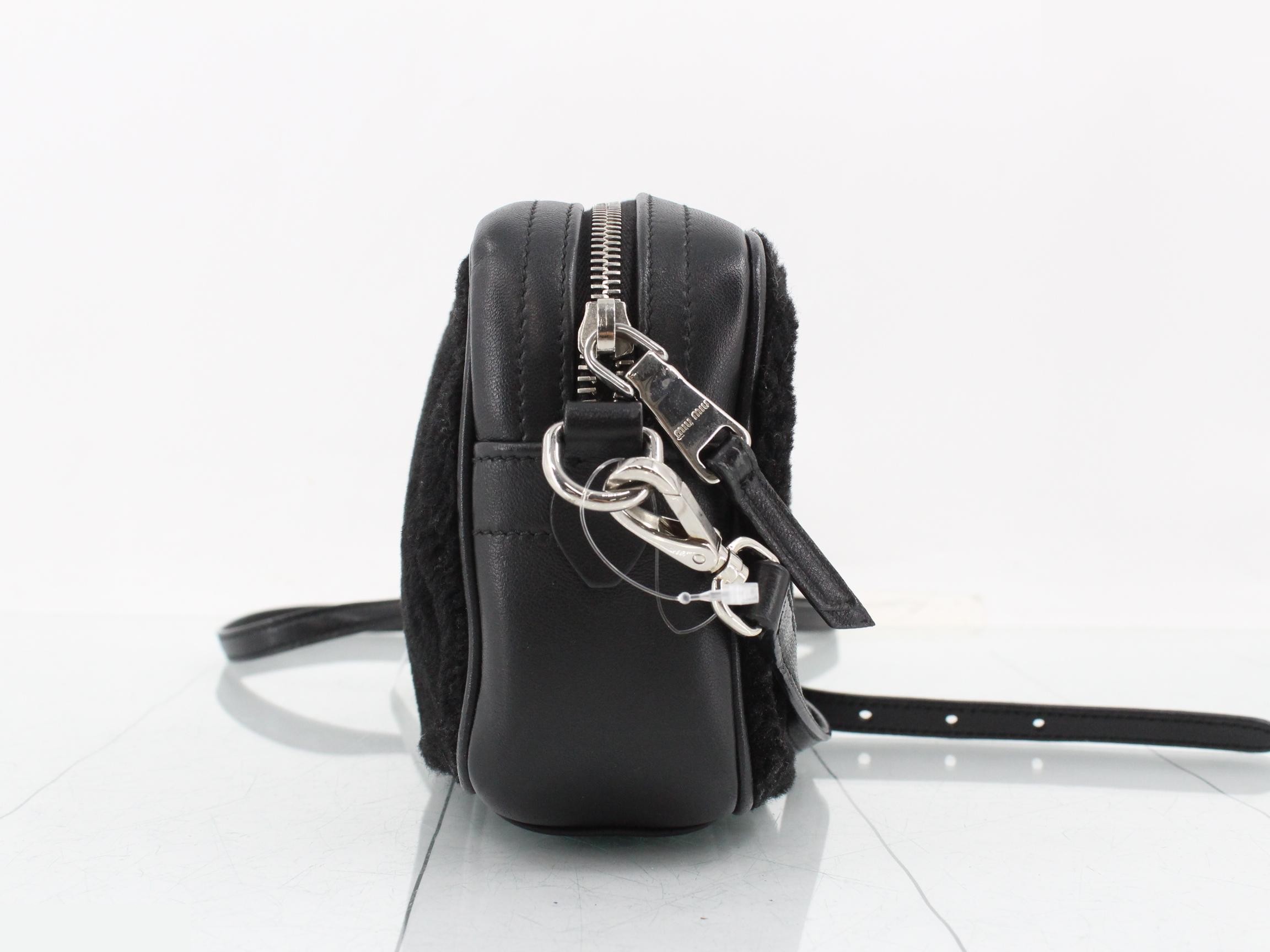 Shoulder bag, black, boa/leather — view 4