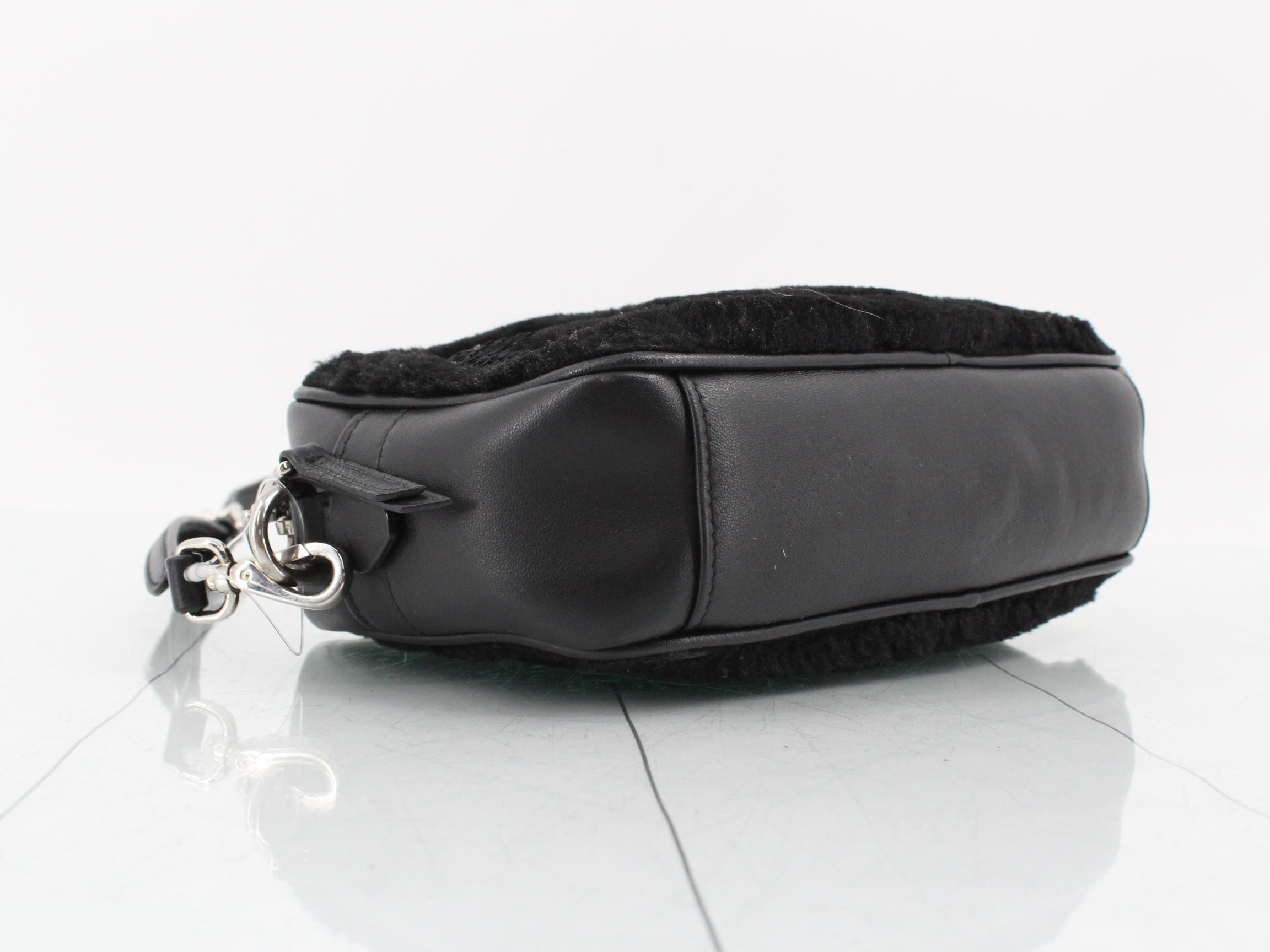 Shoulder bag, black, boa/leather — view 5