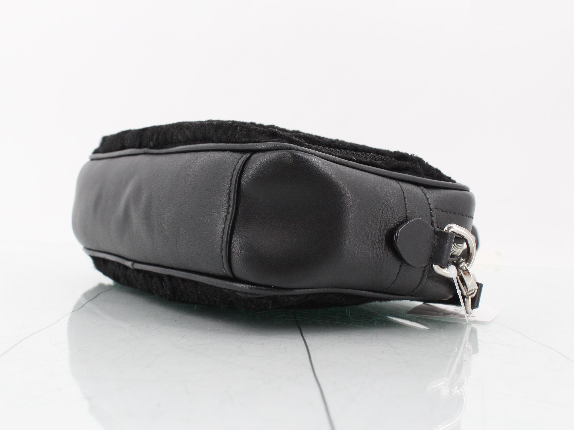 Shoulder bag, black, boa/leather — view 6