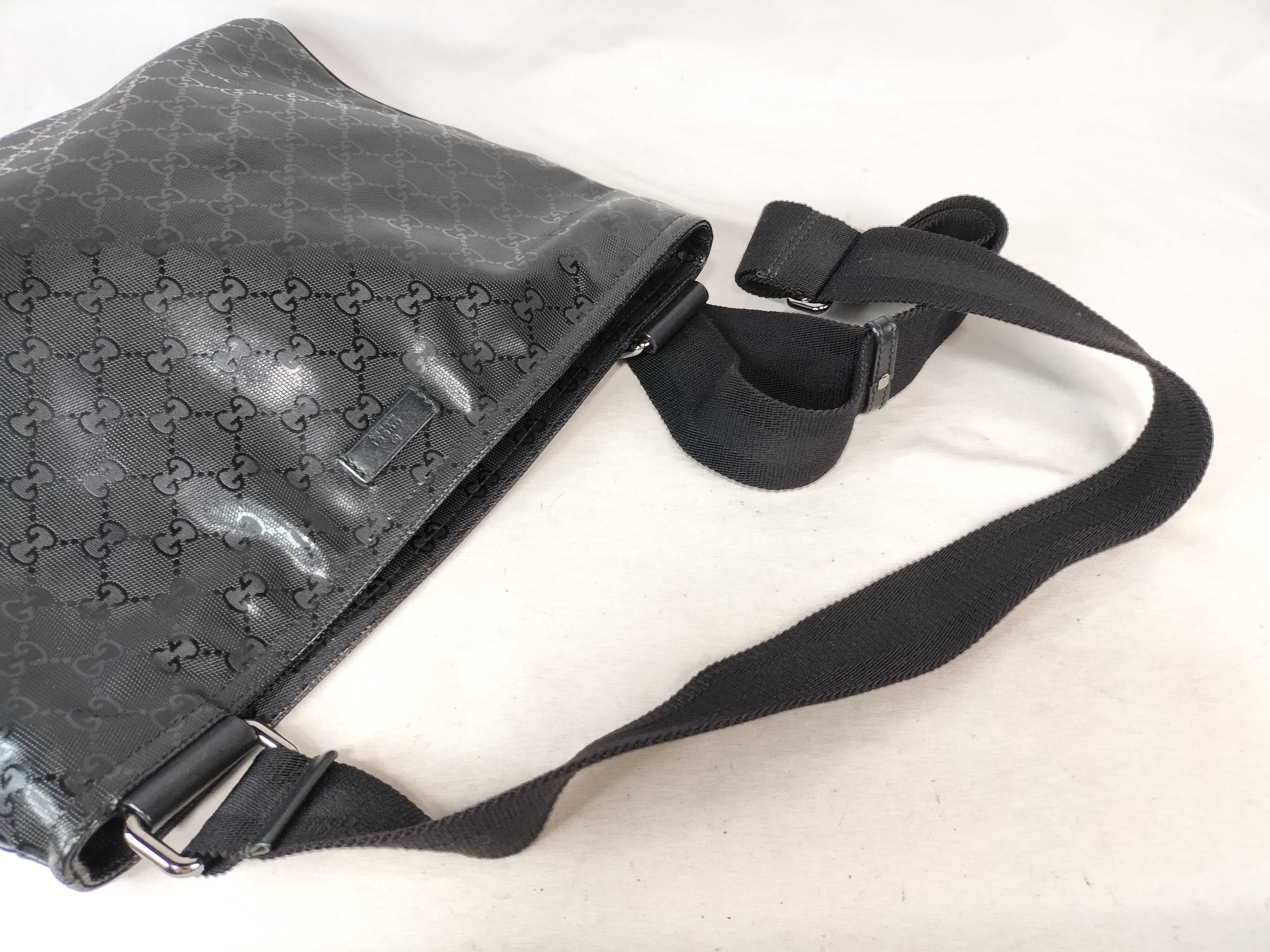 GG Imprime PVC x Leather Shoulder Bag, Black, 201446 (Shoulder Bag) — view 3
