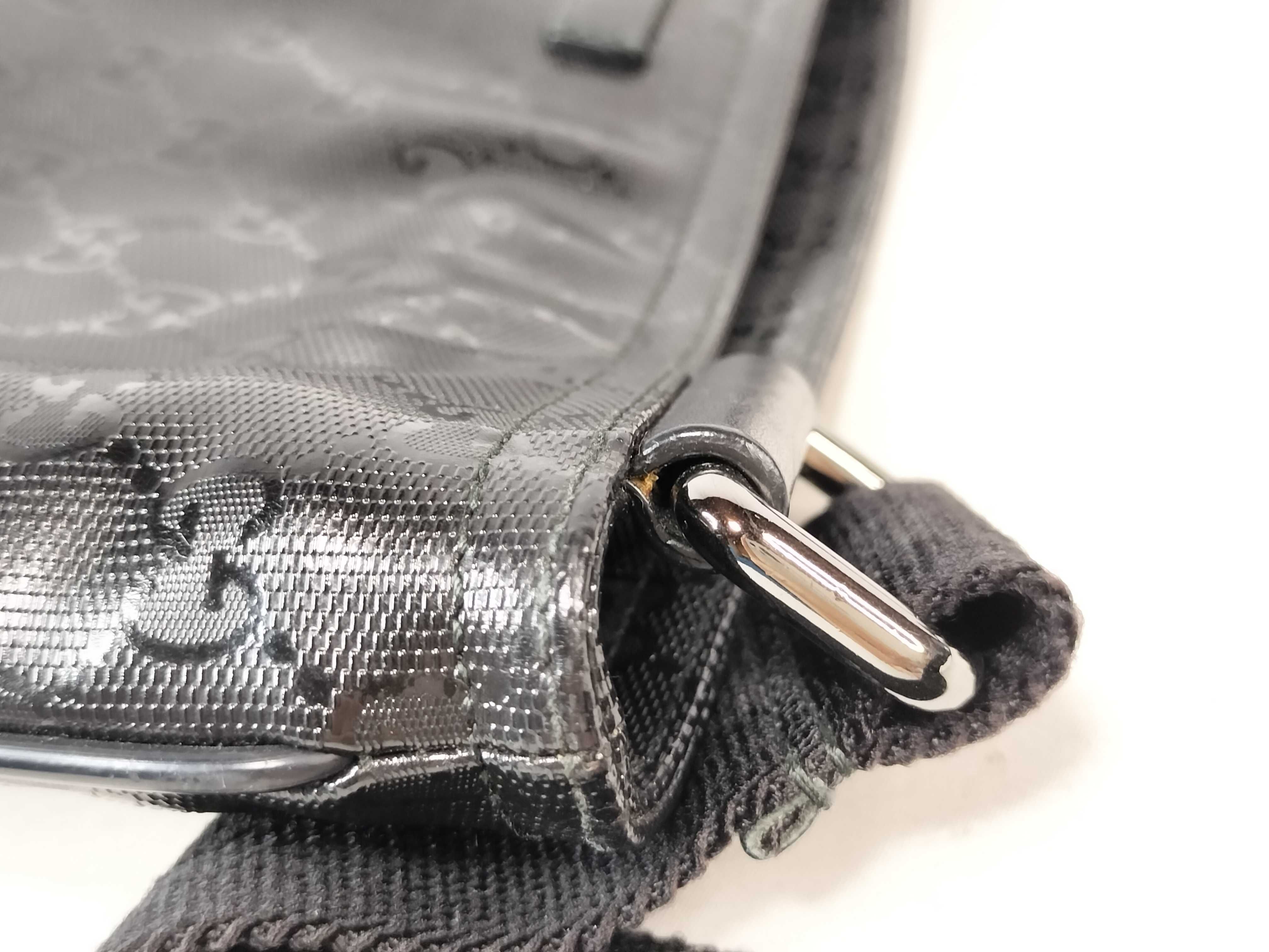 GG Imprime PVC x Leather Shoulder Bag, Black, 201446 (Shoulder Bag) — view 5