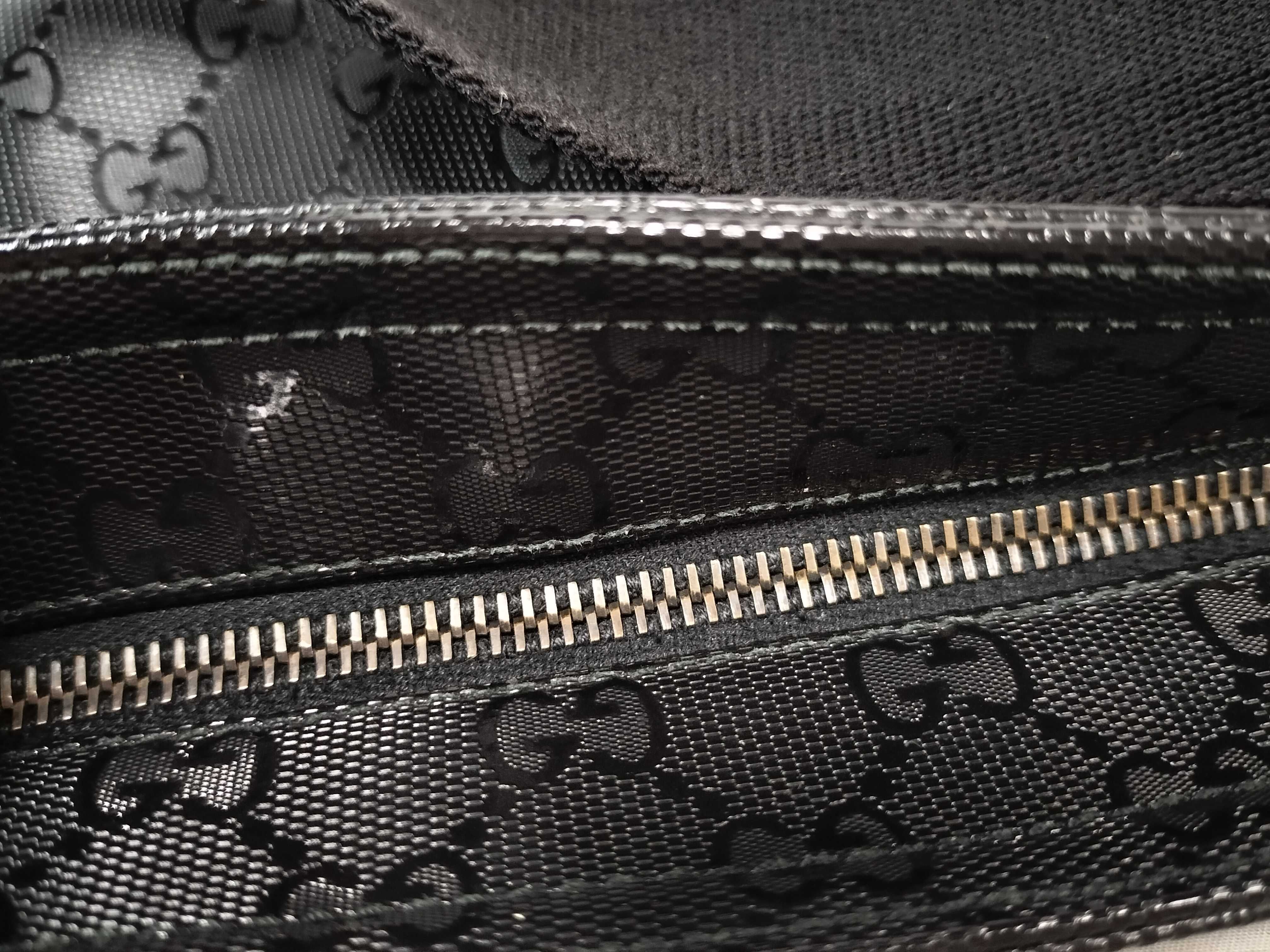GG Imprime PVC x Leather Shoulder Bag, Black, 201446 (Shoulder Bag) — view 6