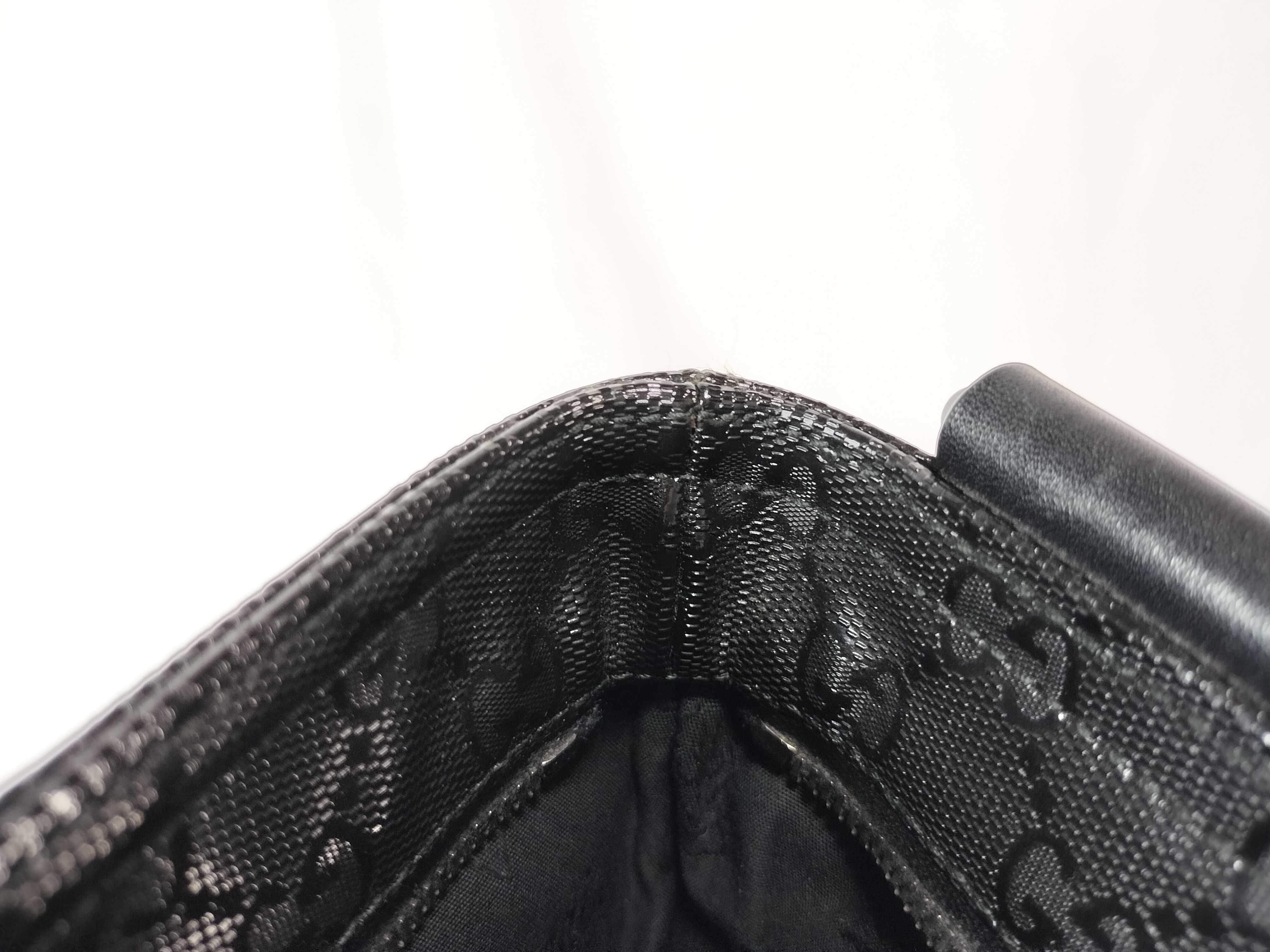 GG Imprime PVC x Leather Shoulder Bag, Black, 201446 (Shoulder Bag) — view 9