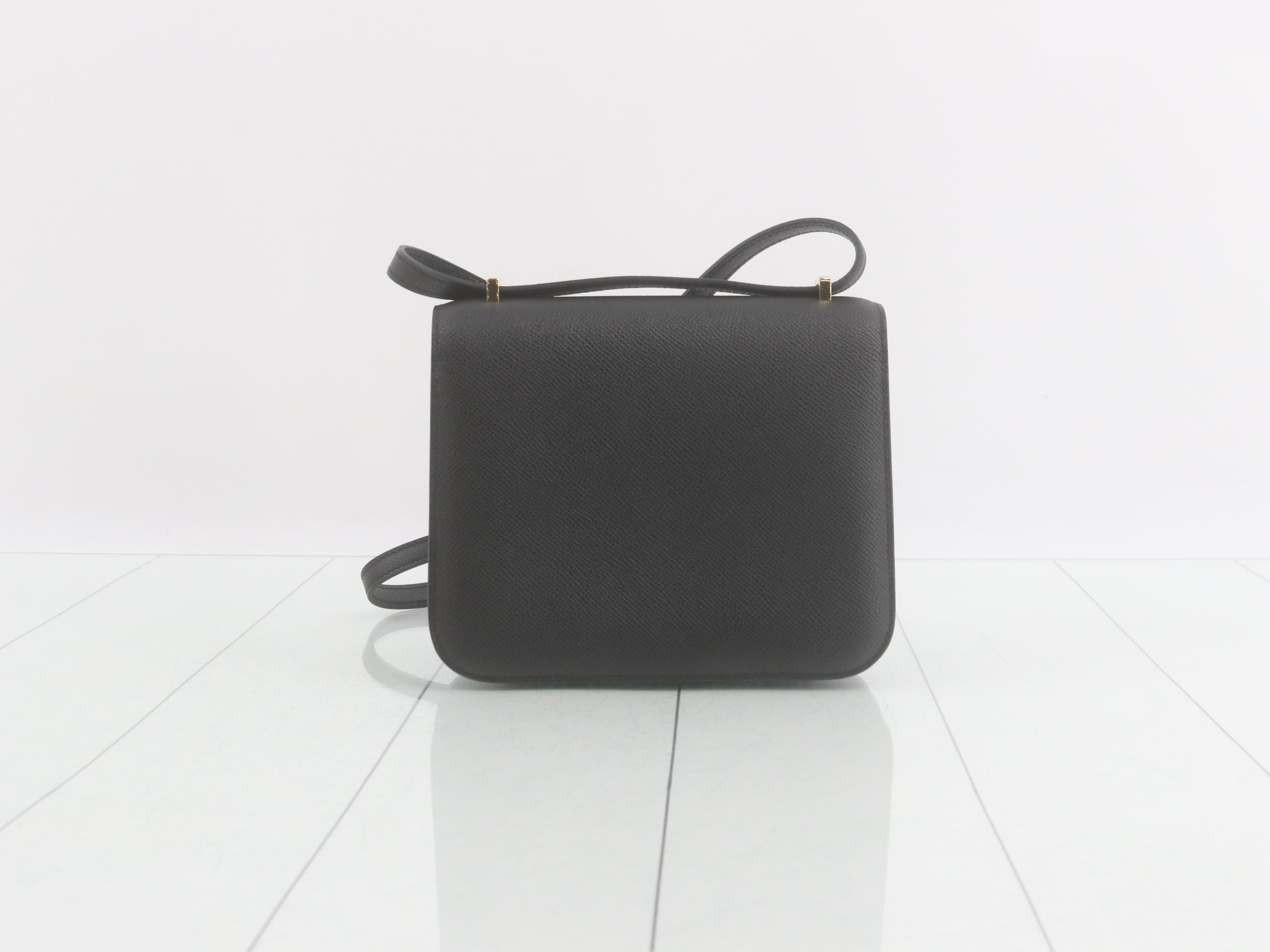 Constance Miroir Black Shoulder Bag with Gold Hardware and U Stamp — view 2