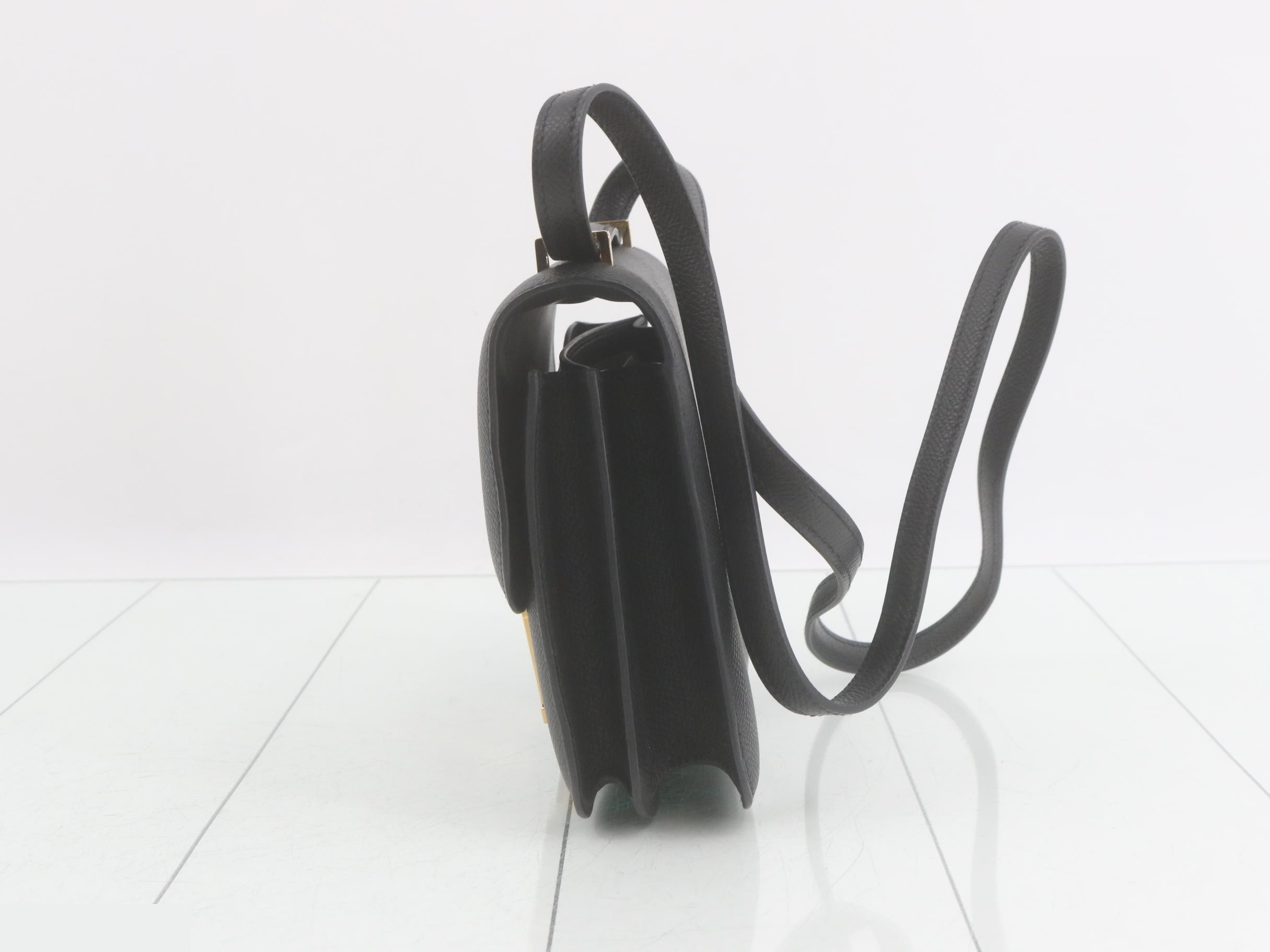 Constance Miroir Black Shoulder Bag with Gold Hardware and U Stamp — view 3