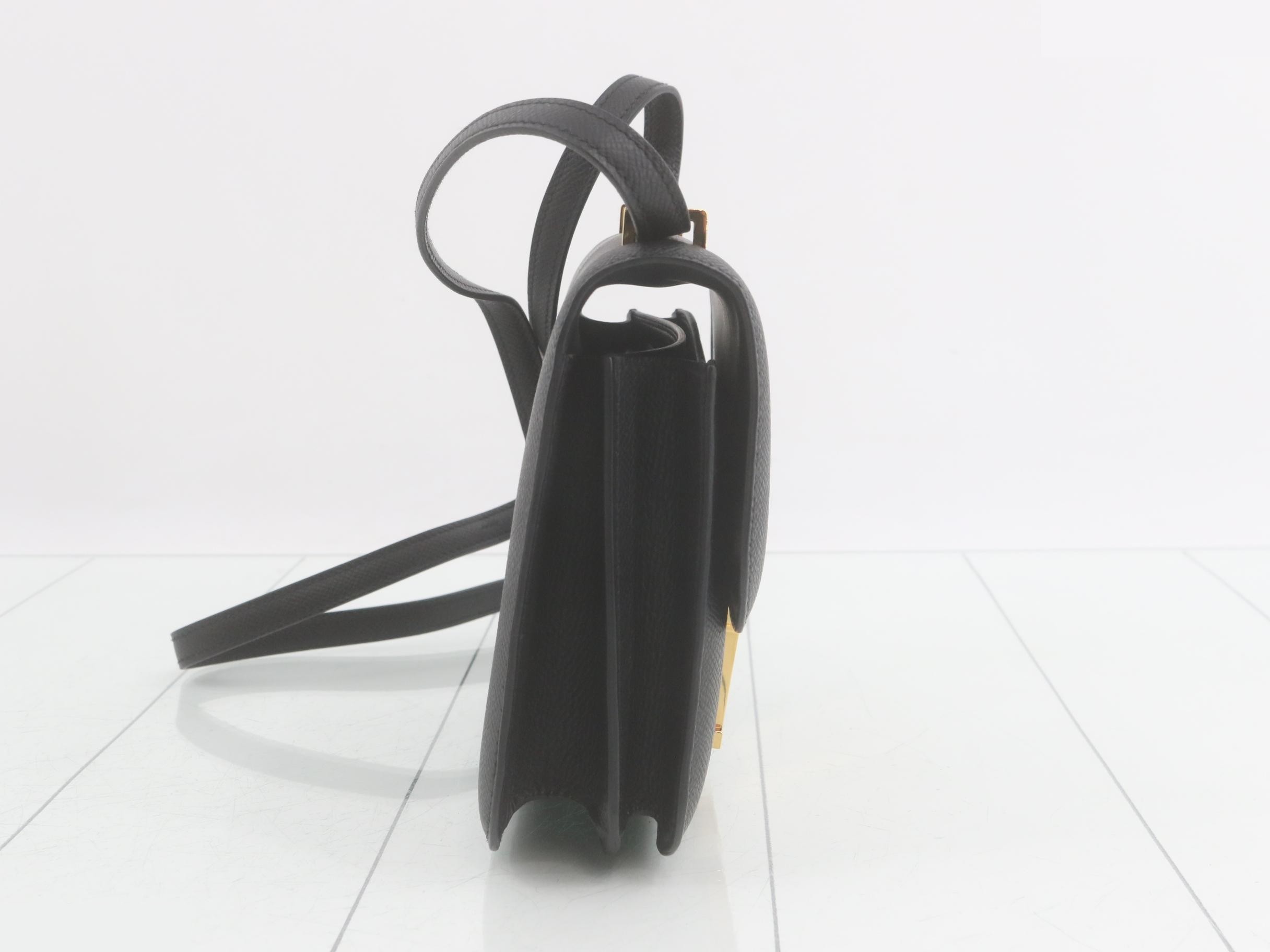 Constance Miroir Black Shoulder Bag with Gold Hardware and U Stamp — view 4