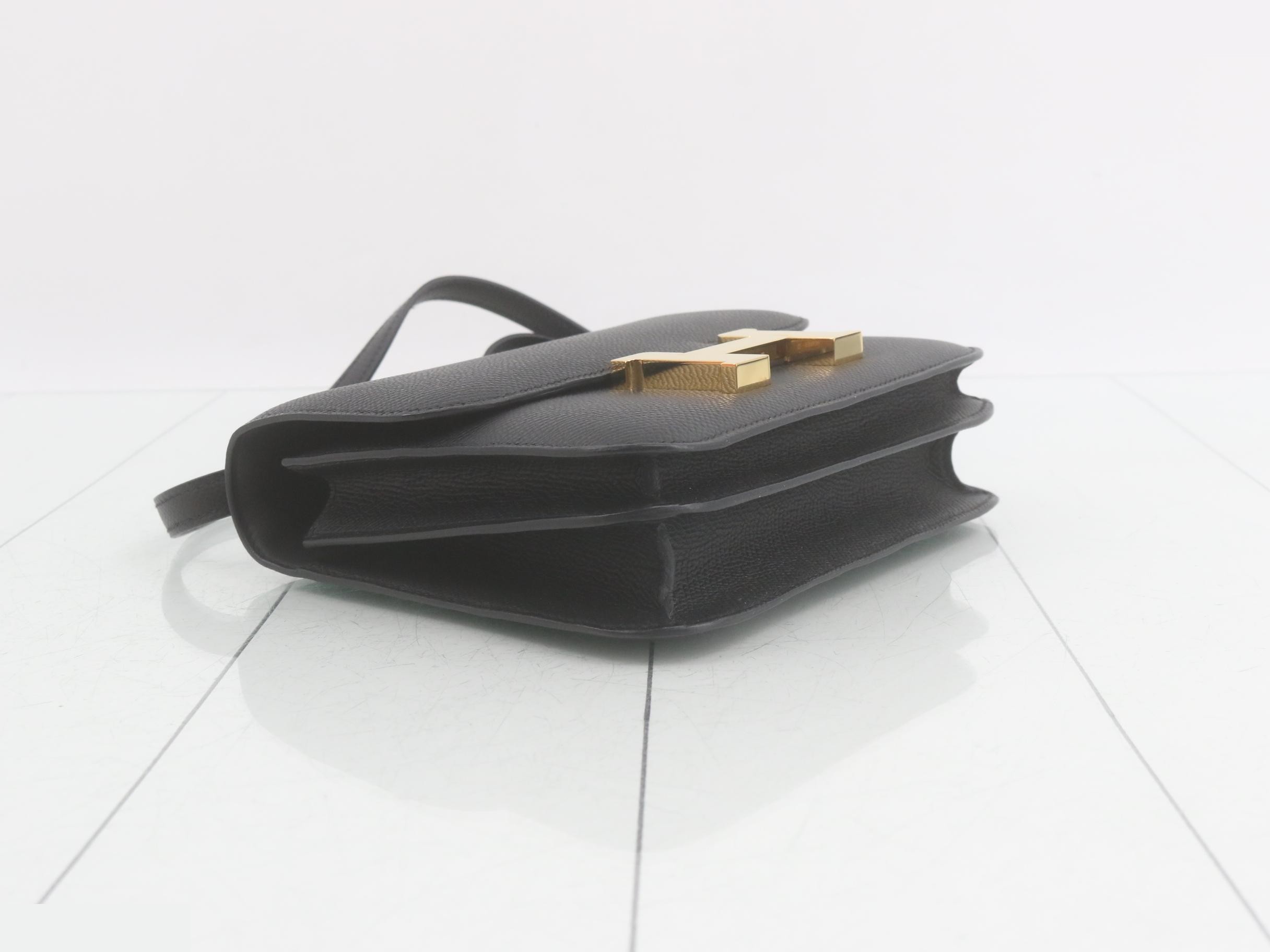 Constance Miroir Black Shoulder Bag with Gold Hardware and U Stamp — view 5