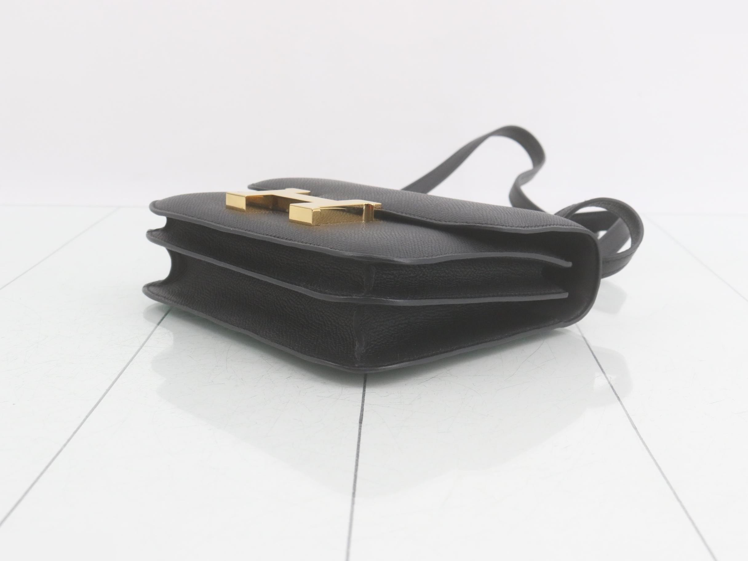 Constance Miroir Black Shoulder Bag with Gold Hardware and U Stamp — view 6