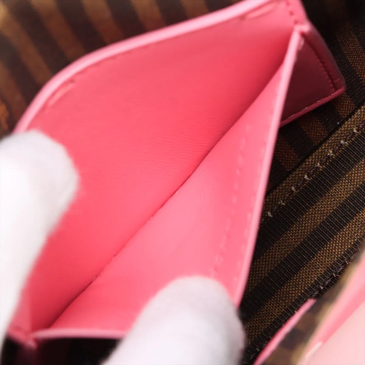Bucket Satin x Leather 2WAY Handbag Pink 7AS142 — view 7