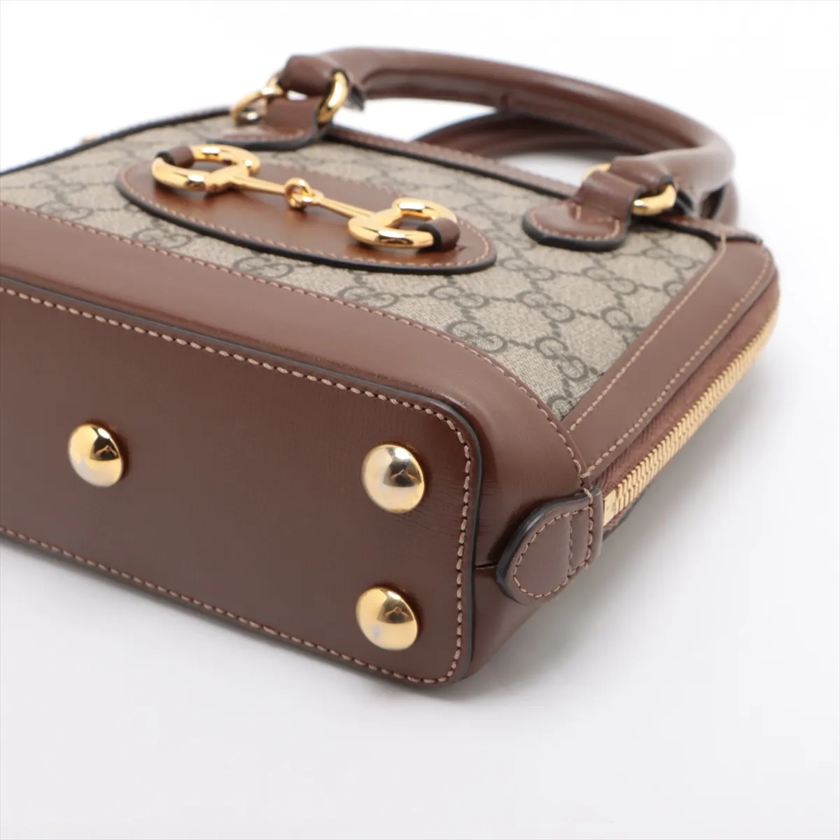 Horsebit 1955 GG Supreme PVC x Leather 2-Way Handbag Brown 640716 — view 3