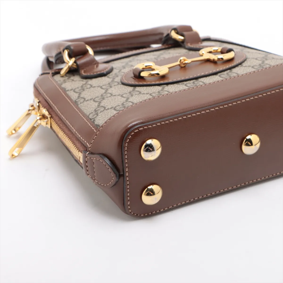 Horsebit 1955 GG Supreme PVC x Leather 2-Way Handbag Brown 640716 — view 4