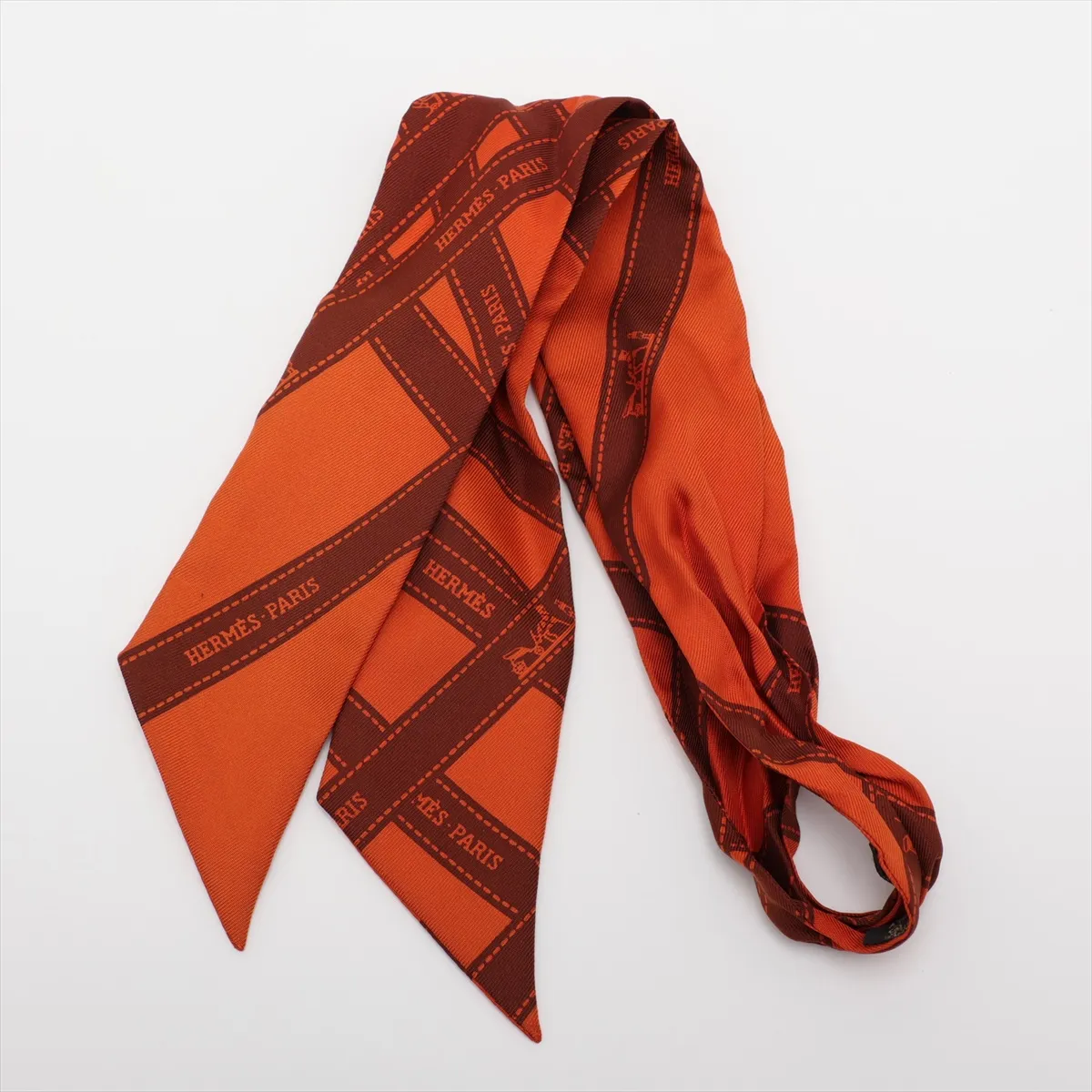 Garden Twilly TPM, Veau Swift Havana leather, silver hardware, I: 2005, with Twilly scarf. — view 9