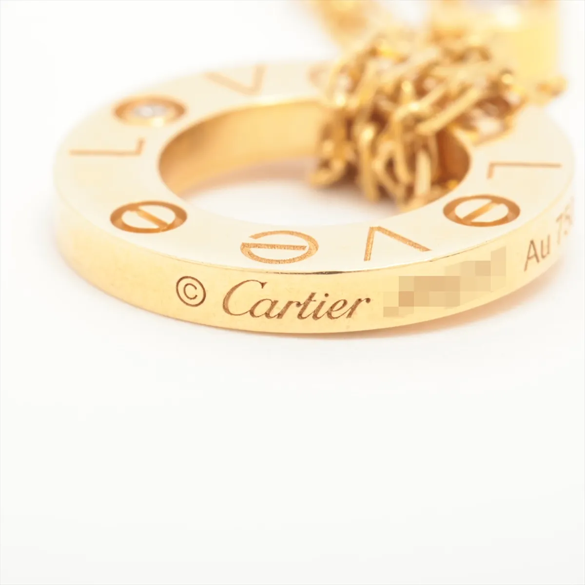 Love Circle 2-Diamond Necklace 750 (Yellow Gold) 6.4g JZX077 — view 4