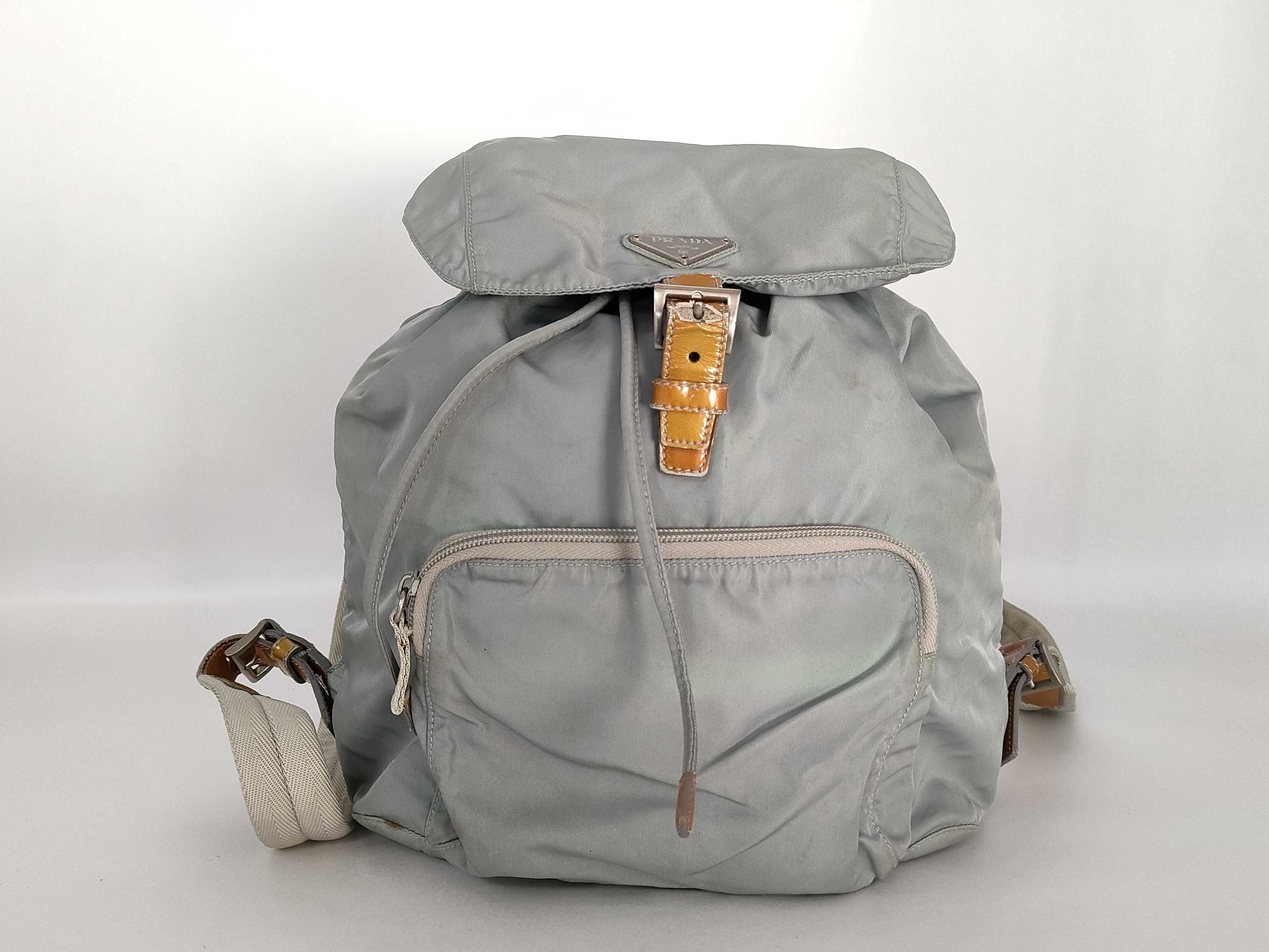 nylon backpack, blue nylon backpack.