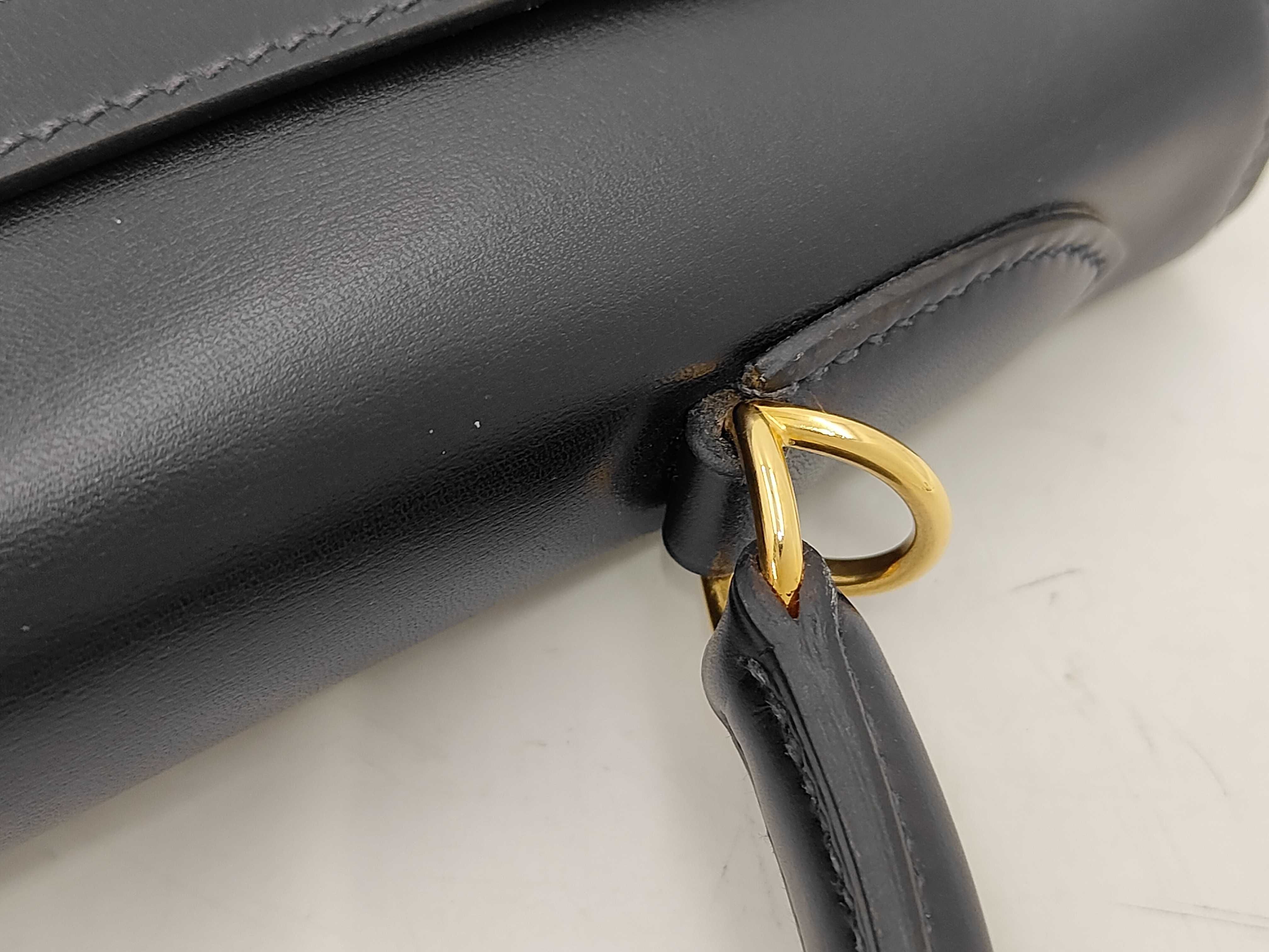 Tadelakt Kelly 32 Navy F stamp Bag 58 Handbag — view 5