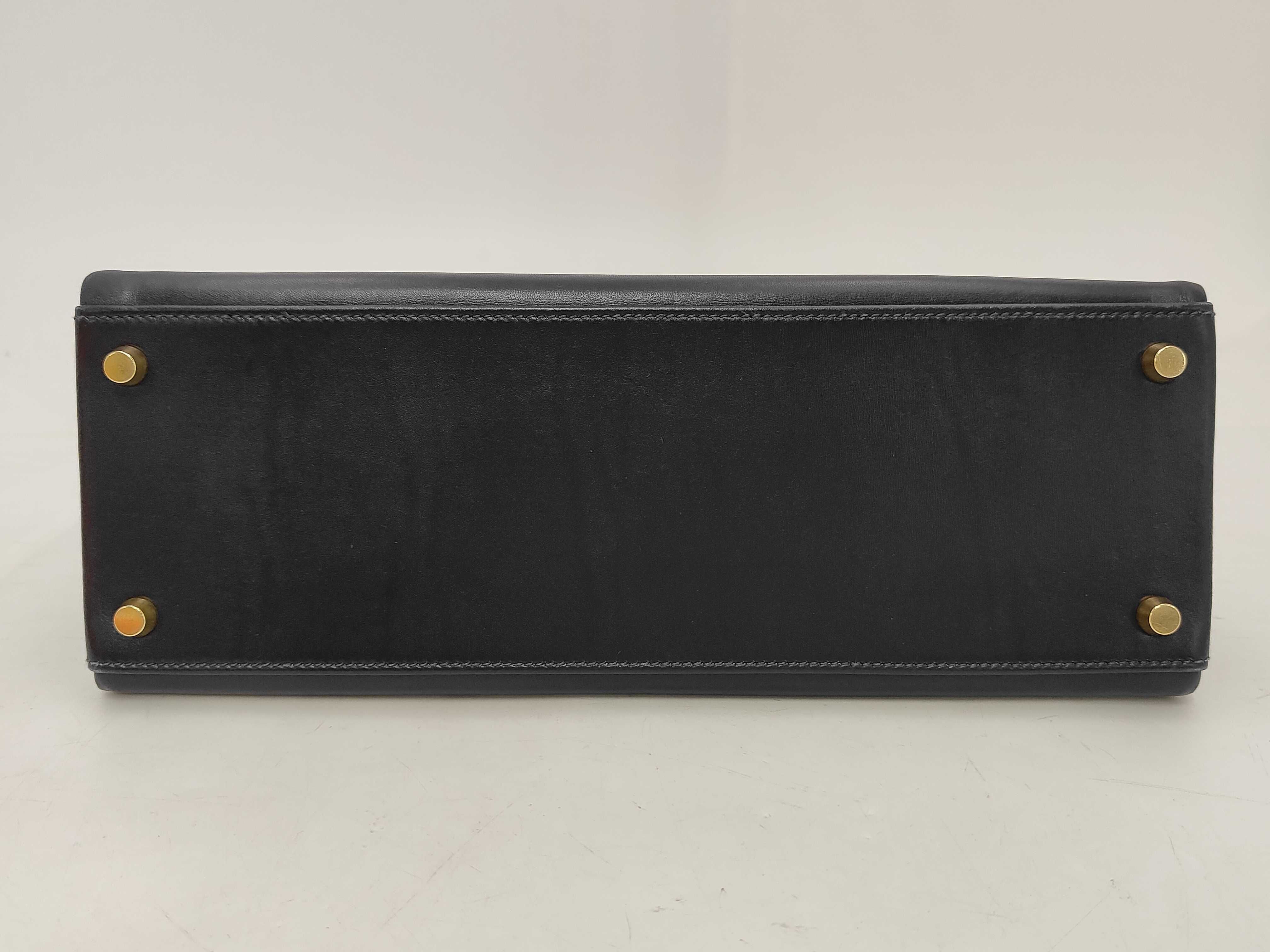 Tadelakt Kelly 32 Navy F stamp Bag 58 Handbag — view 6