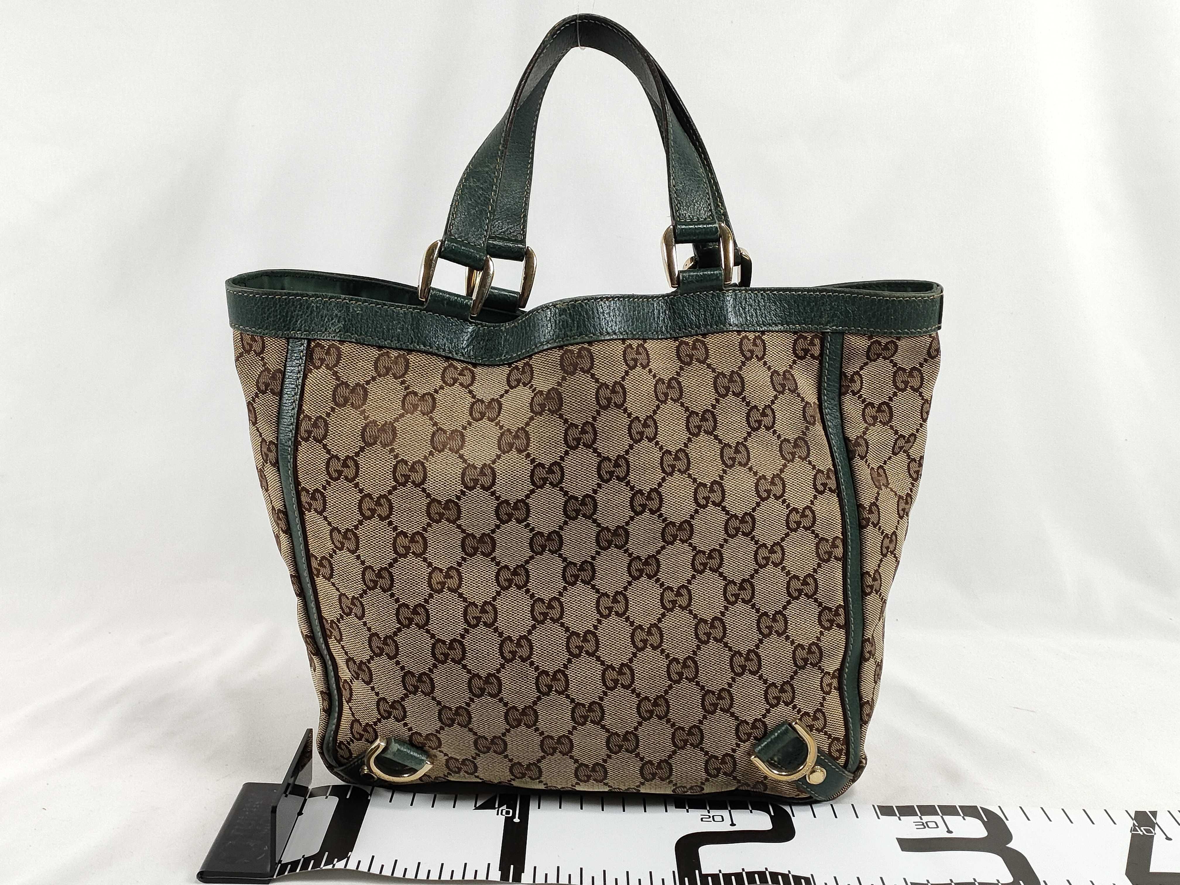 GG Canvas Gucci Abbey GG Canvas Leather Tote Bag Handbag Tote Bag — view 2