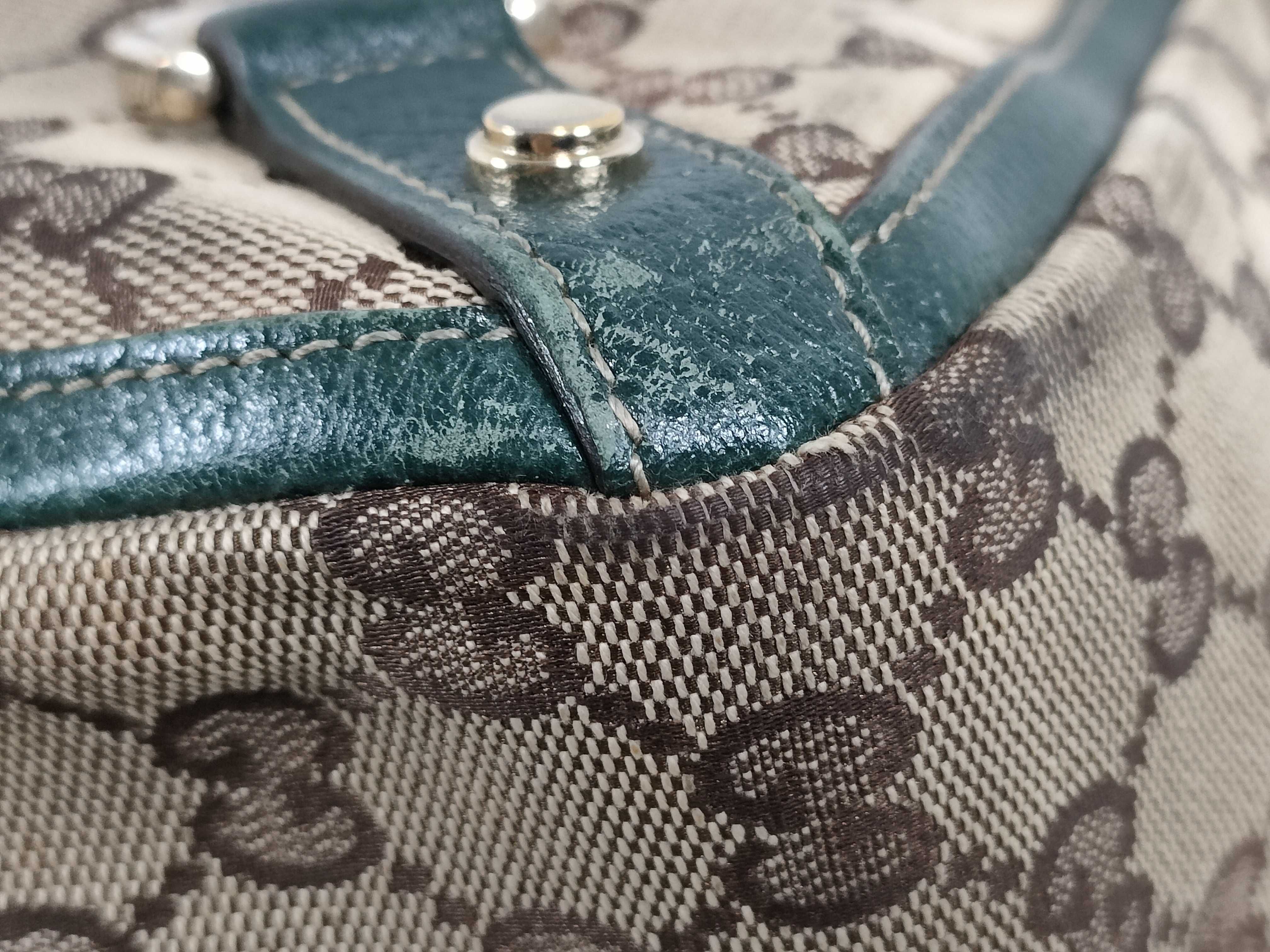 GG Canvas Gucci Abbey GG Canvas Leather Tote Bag Handbag Tote Bag — view 6