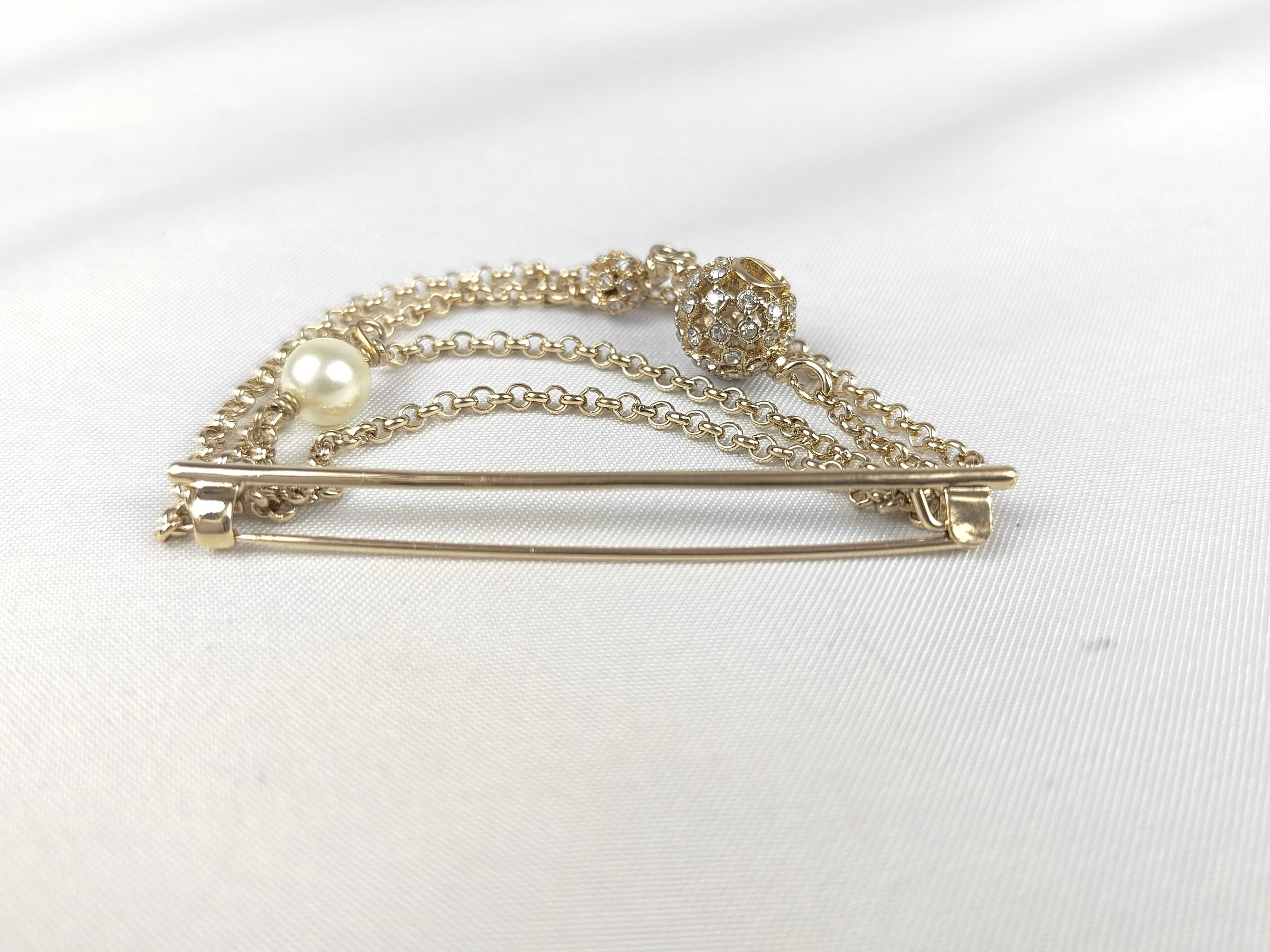 Pearl Chain Pin Brooch — view 6