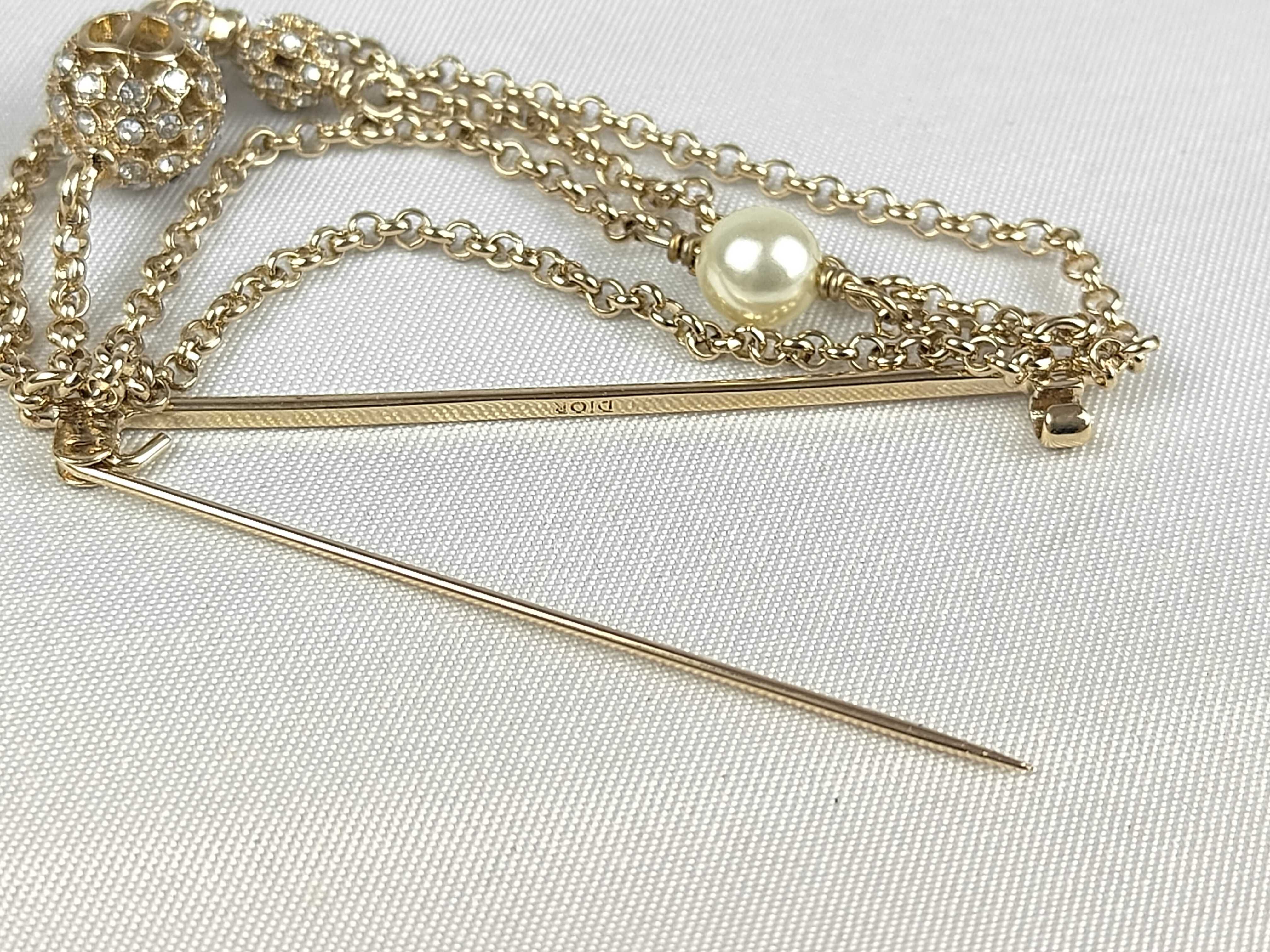 Pearl Chain Pin Brooch — view 7