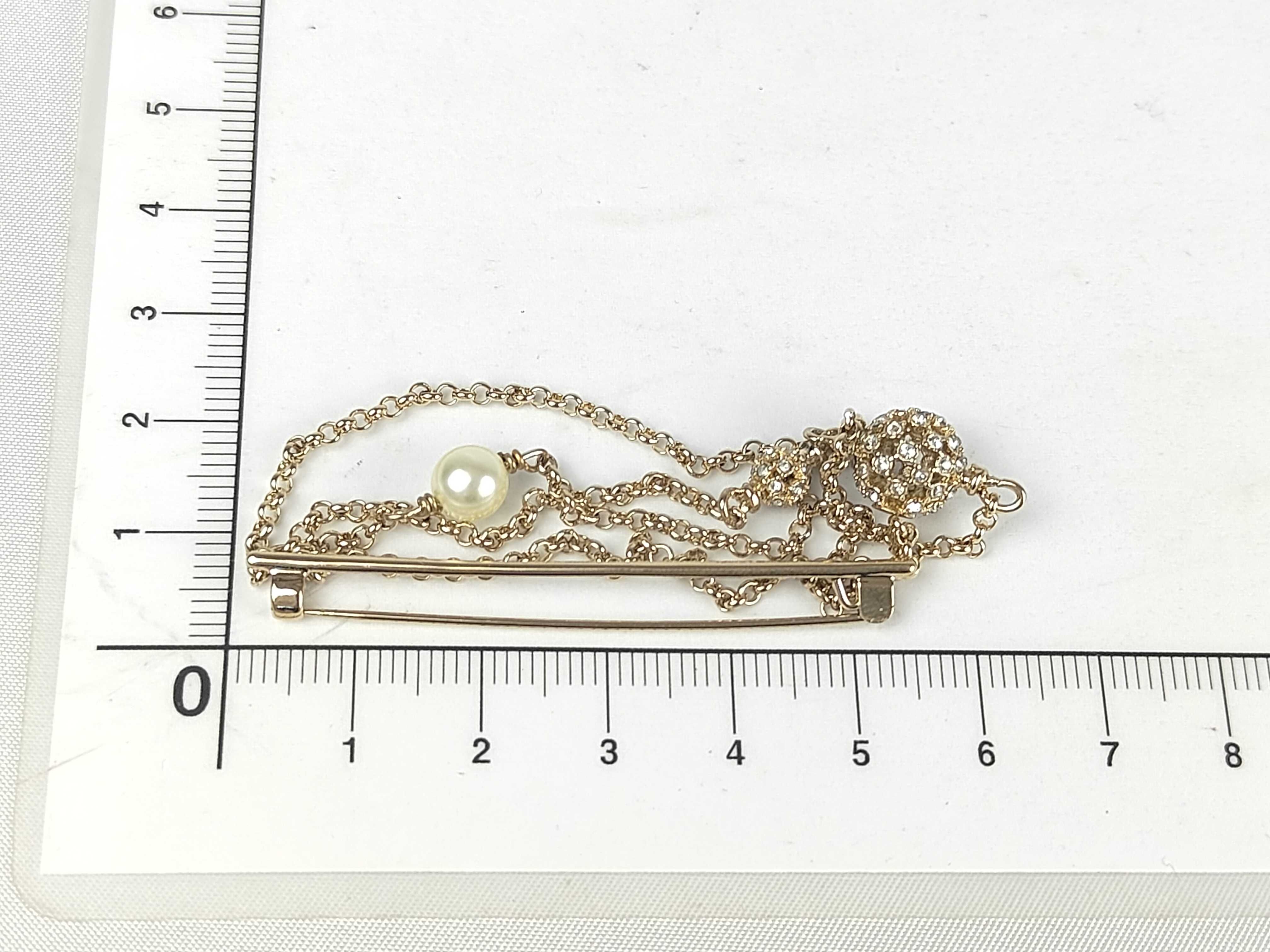 Pearl Chain Pin Brooch — view 8