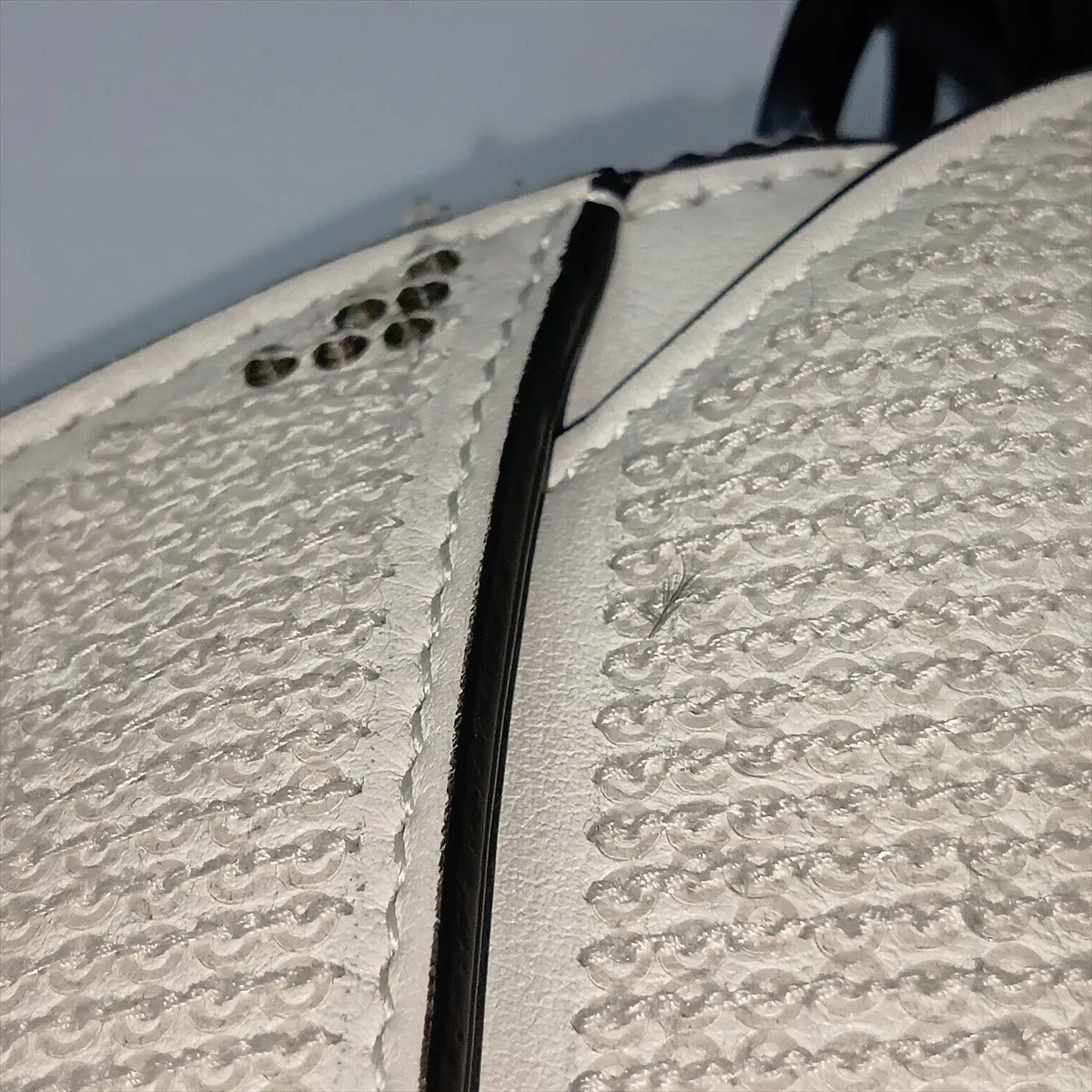 Saddle Bag, Leather x Rhinestone, 2-Way Handbag, White x Black, Decorations Removed — view 11